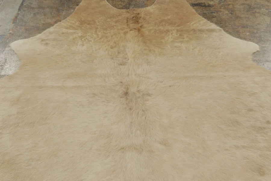 Hover image of Rug & Kilim’s Contemporary Cowhide Rug in Warm Beige & Brown Accents