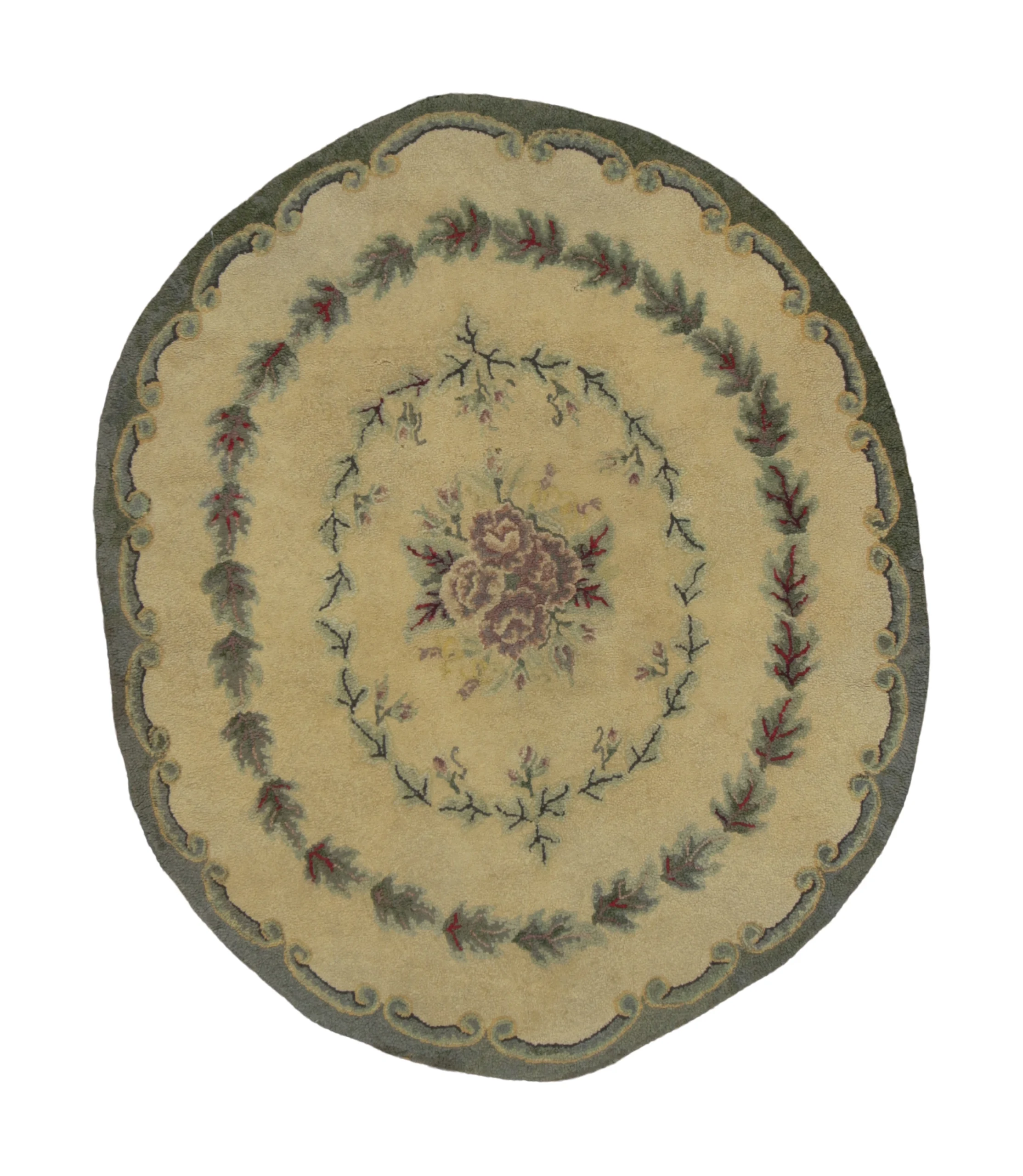 Antique Oval Hooked Rug