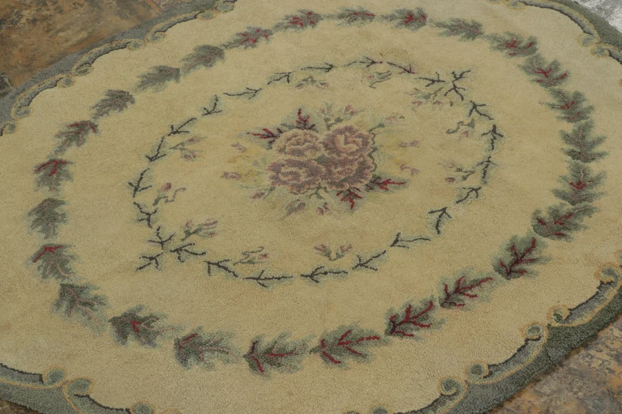 Antique Oval Hooked Rug