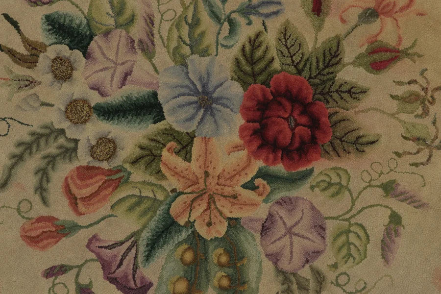 Antique Circle Hooked Rug