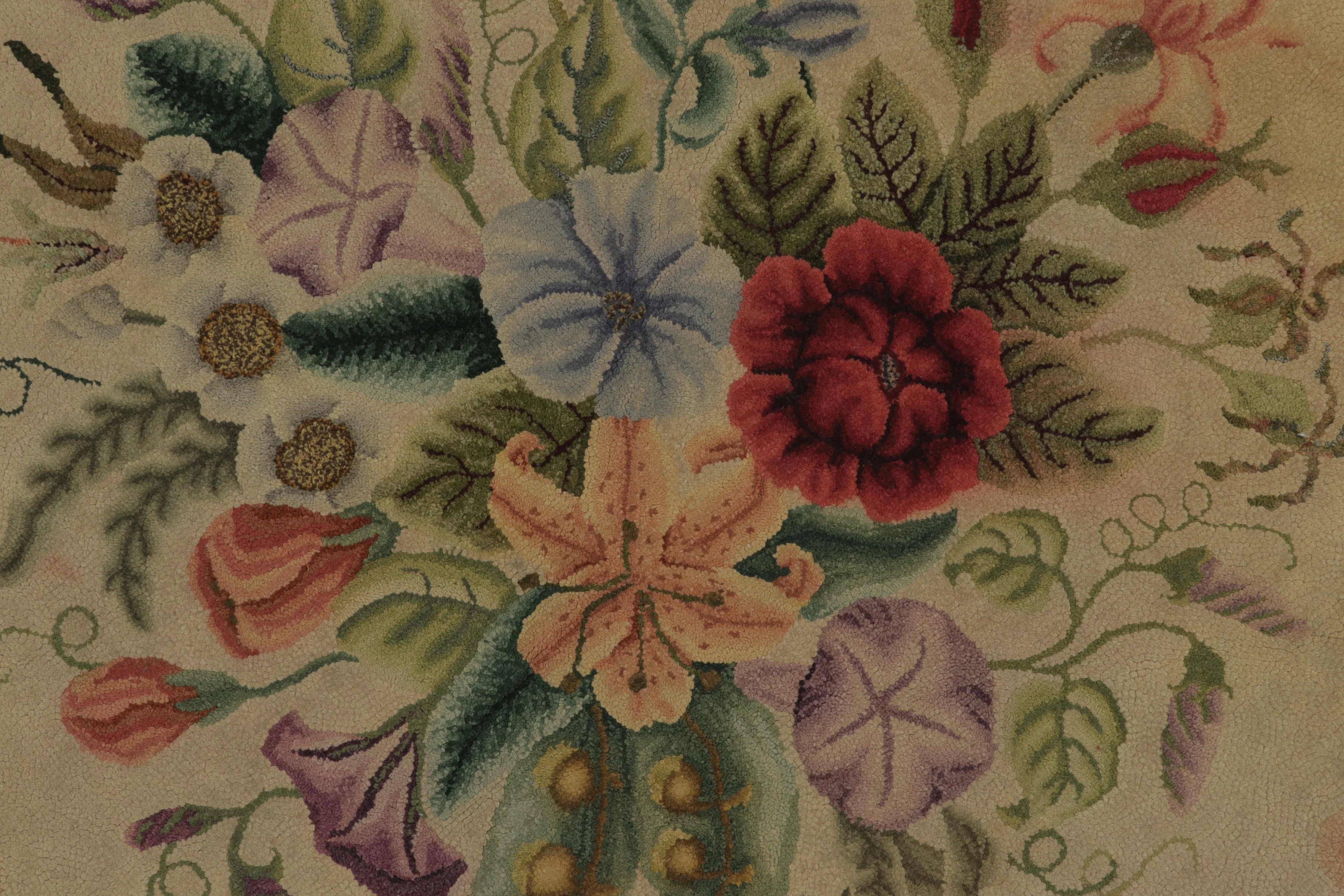 Antique Circle Hooked Rug