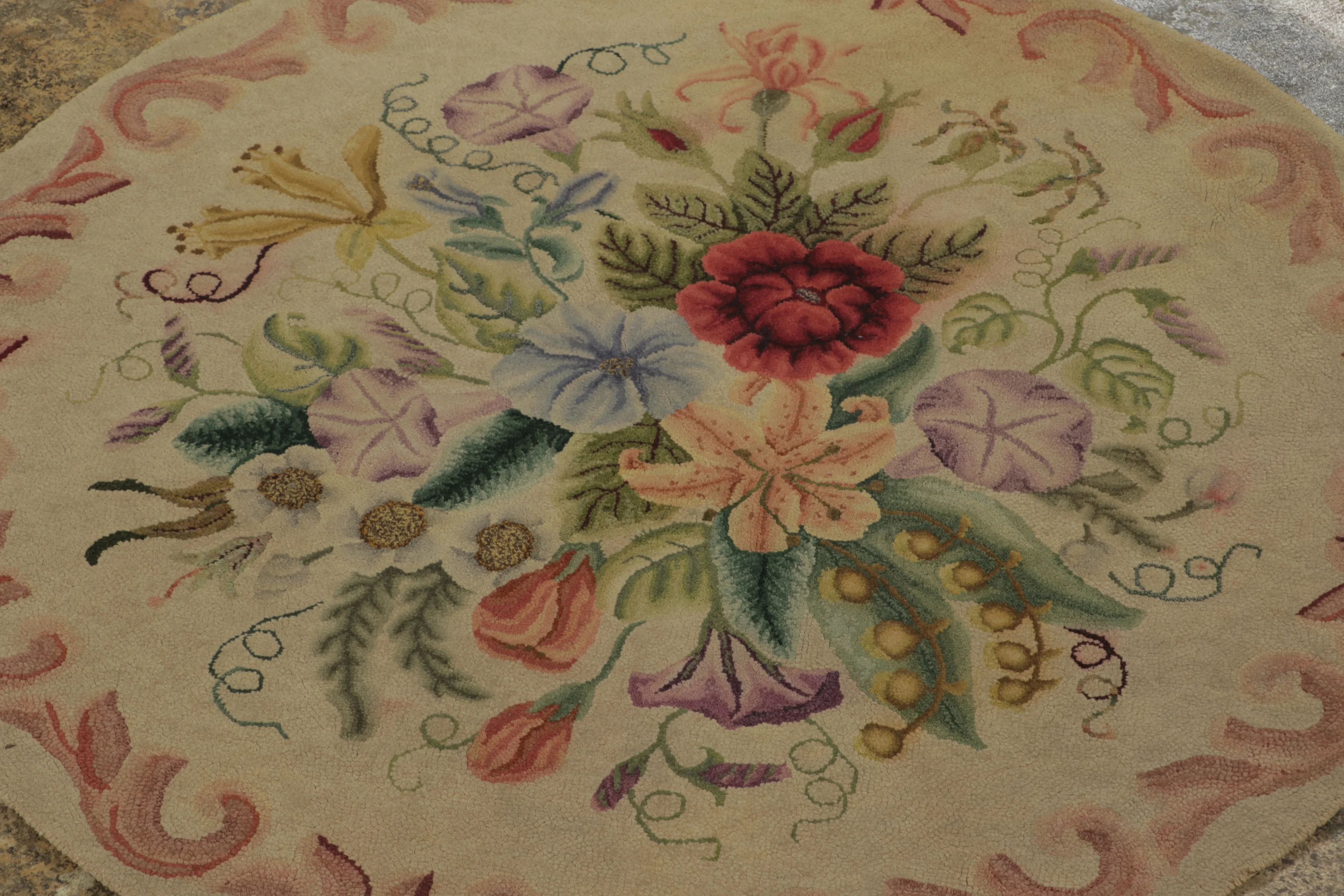 Antique Circle Hooked Rug