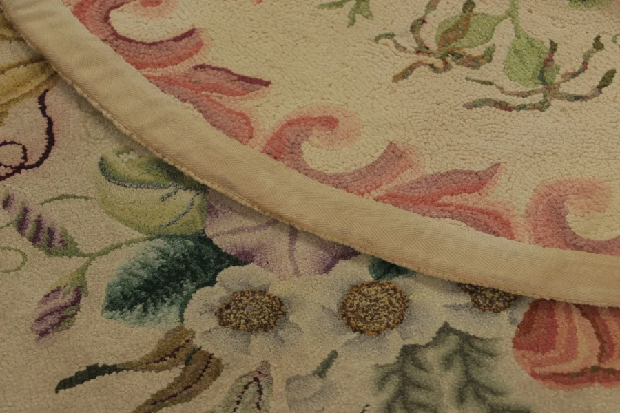 Antique Circle Hooked Rug