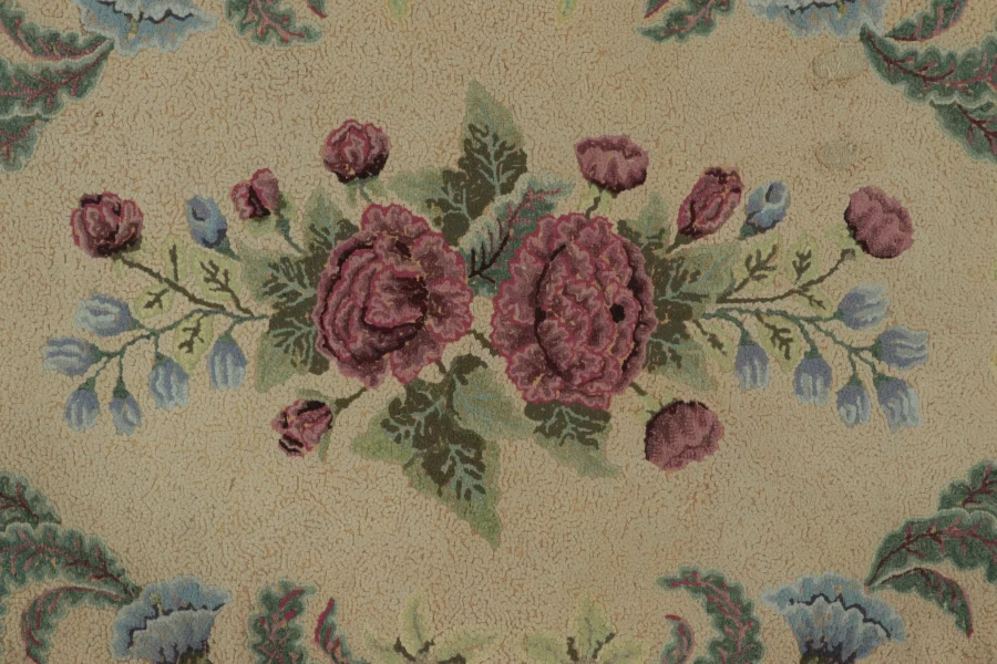 Antique Hooked Floral Rug