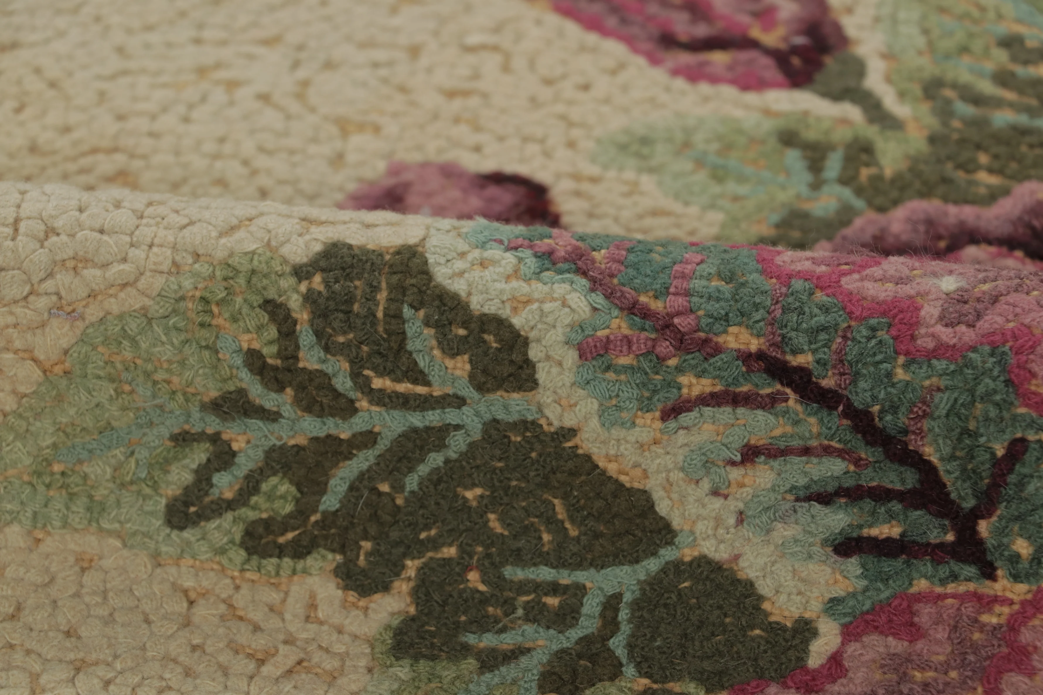 Antique Hooked Floral Rug