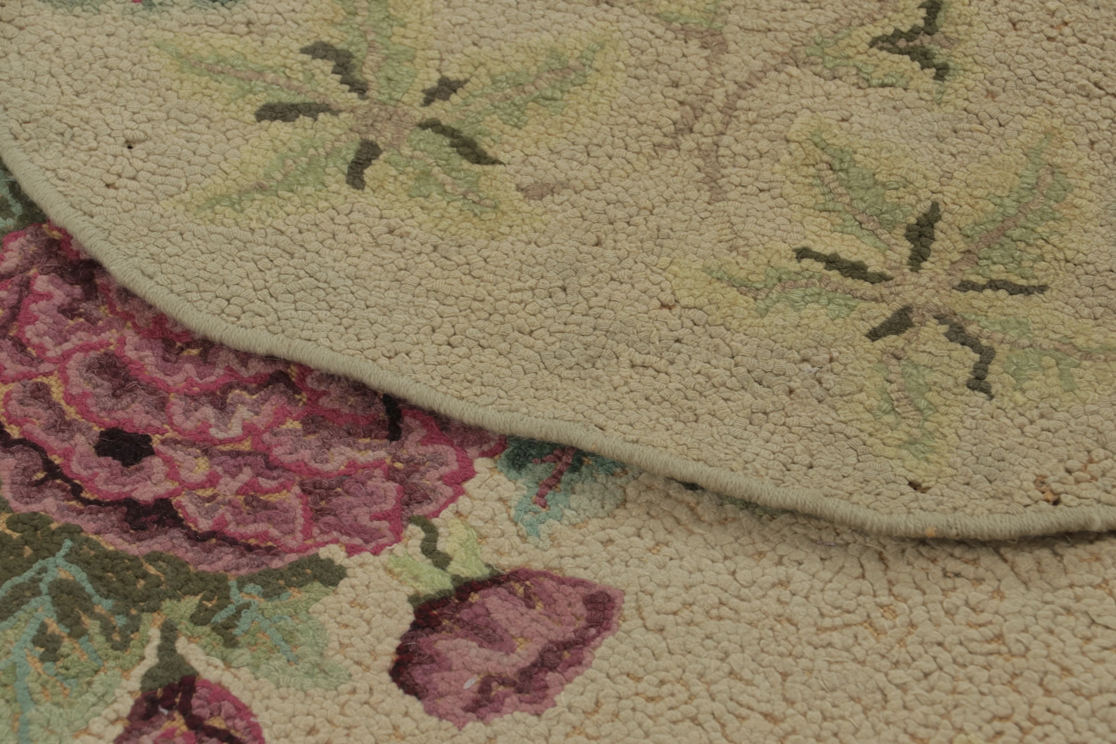 Antique Hooked Floral Rug