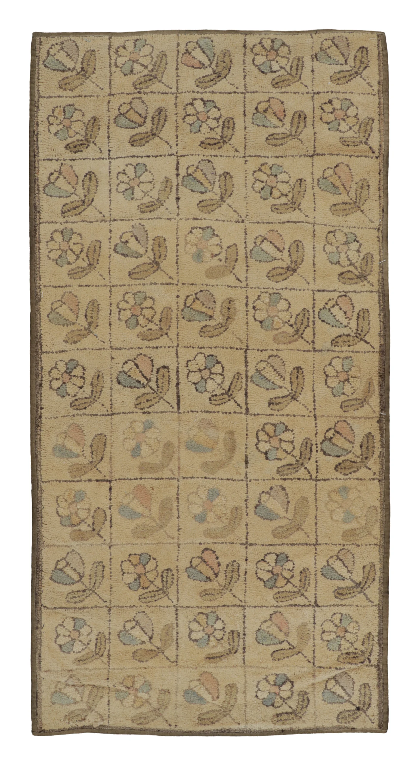 Antique Hooked Floral Rug
