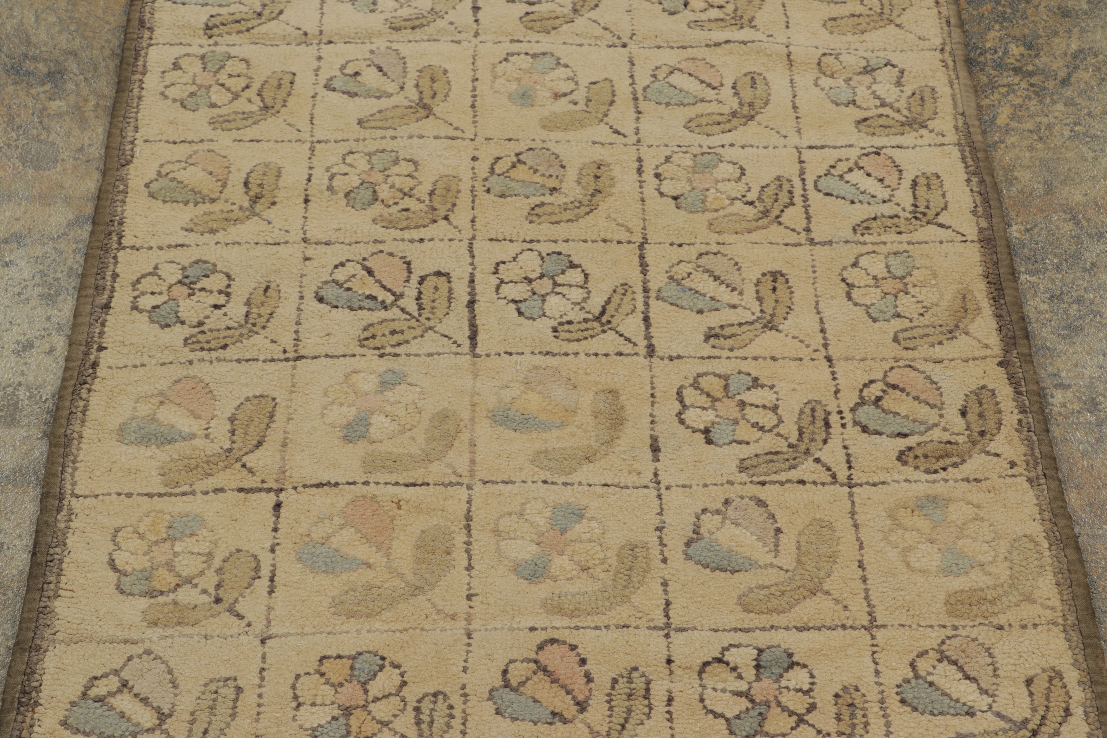 Antique Hooked Floral Rug