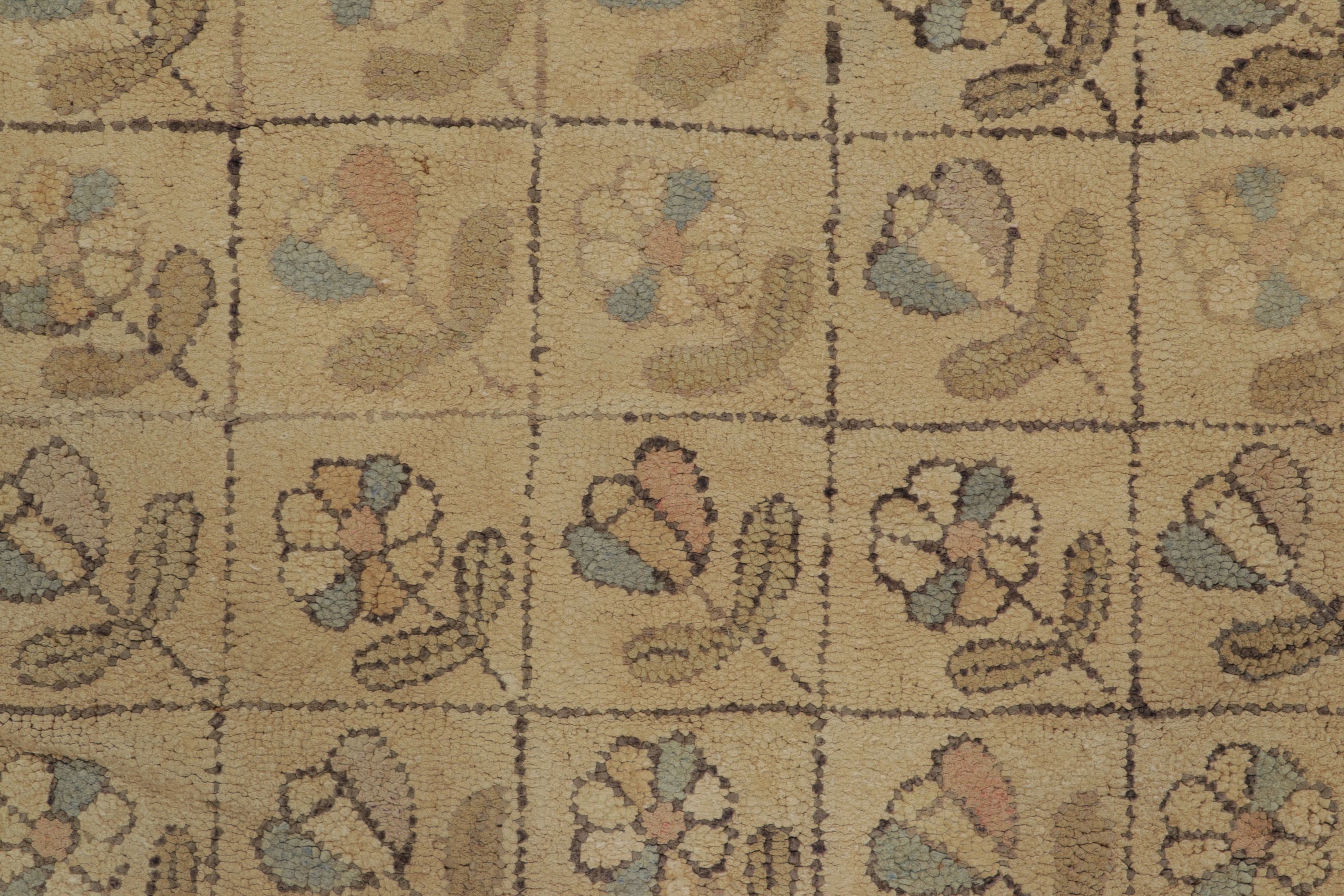 Antique Hooked Floral Rug