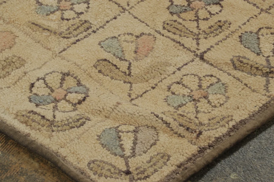 Antique Hooked Floral Rug