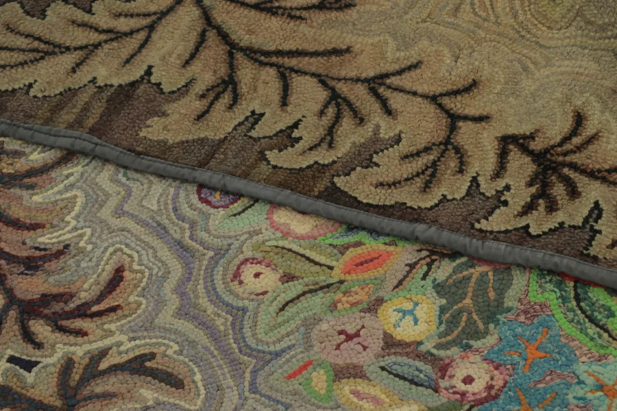 Antique Hooked Floral Rug