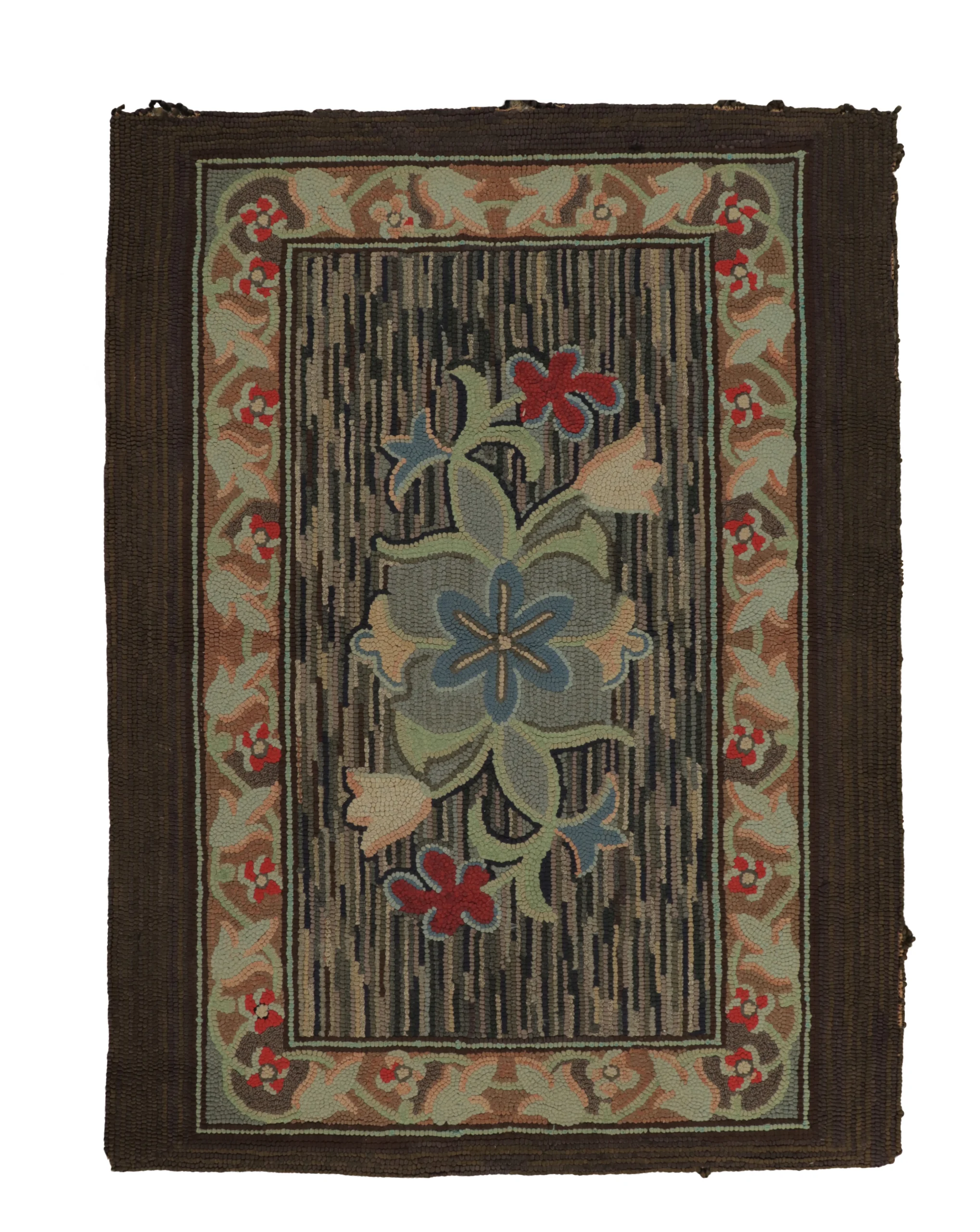 Antique Hooked Floral Rug