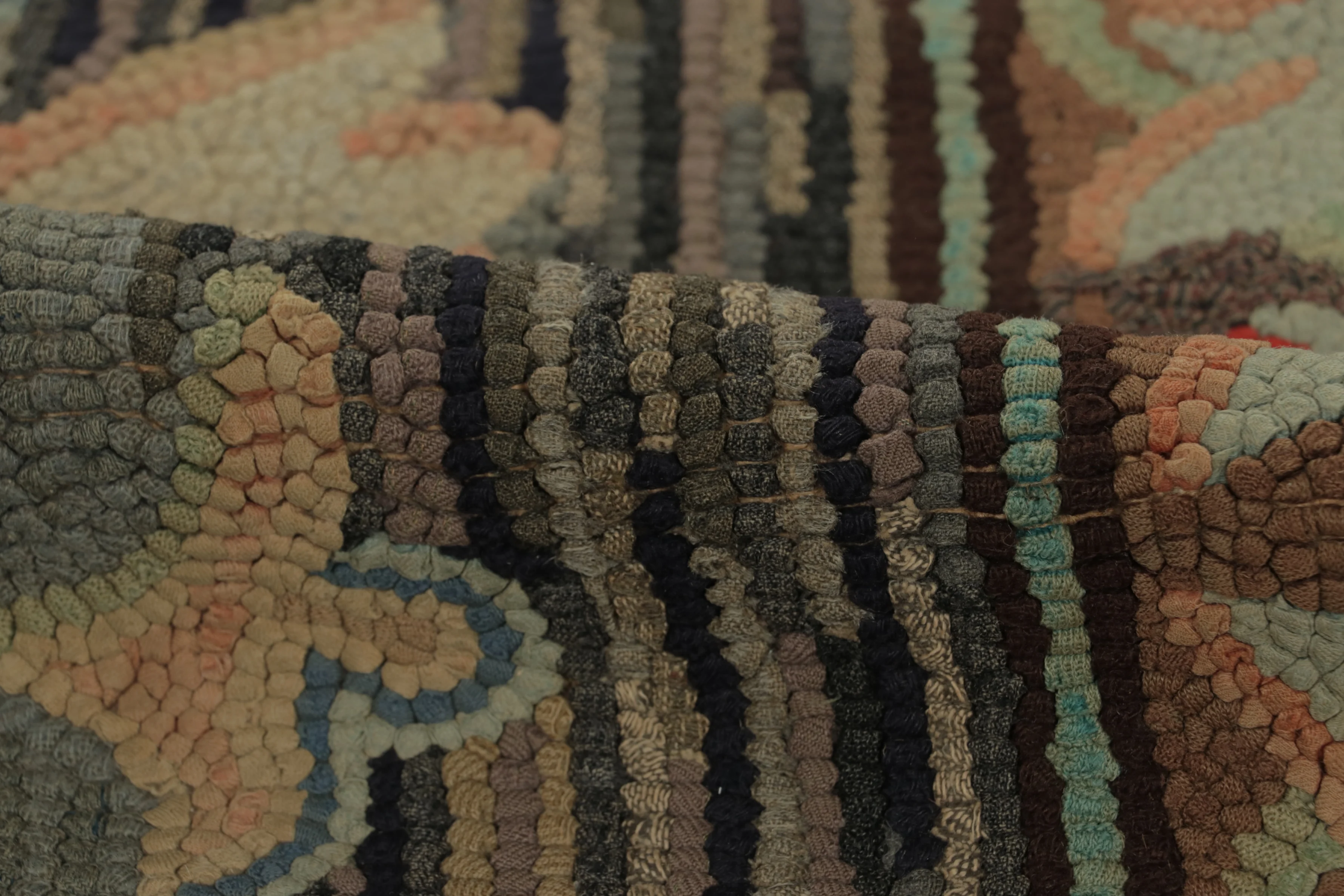 Antique Hooked Floral Rug