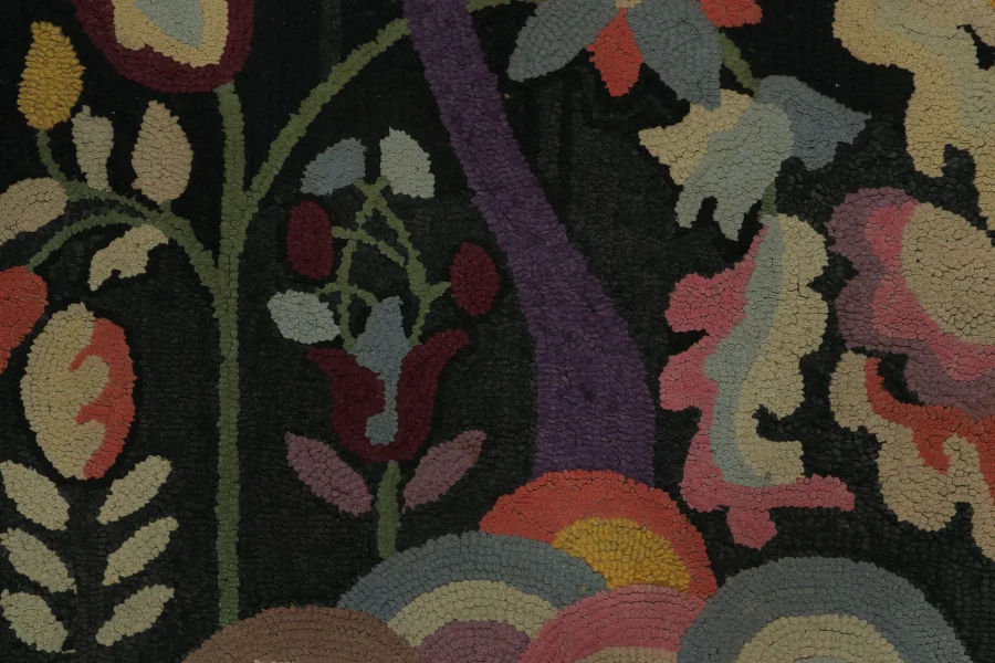 Antique Hooked Floral Rug