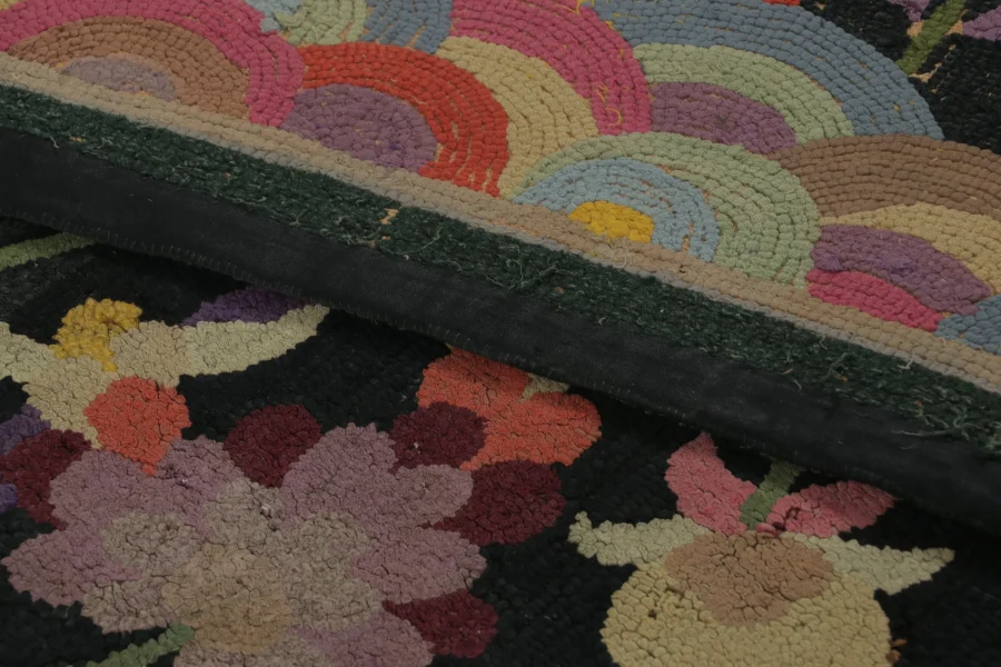 Antique Hooked Floral Rug