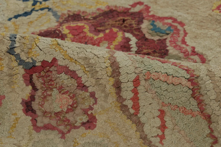 Antique Hooked Floral Runner