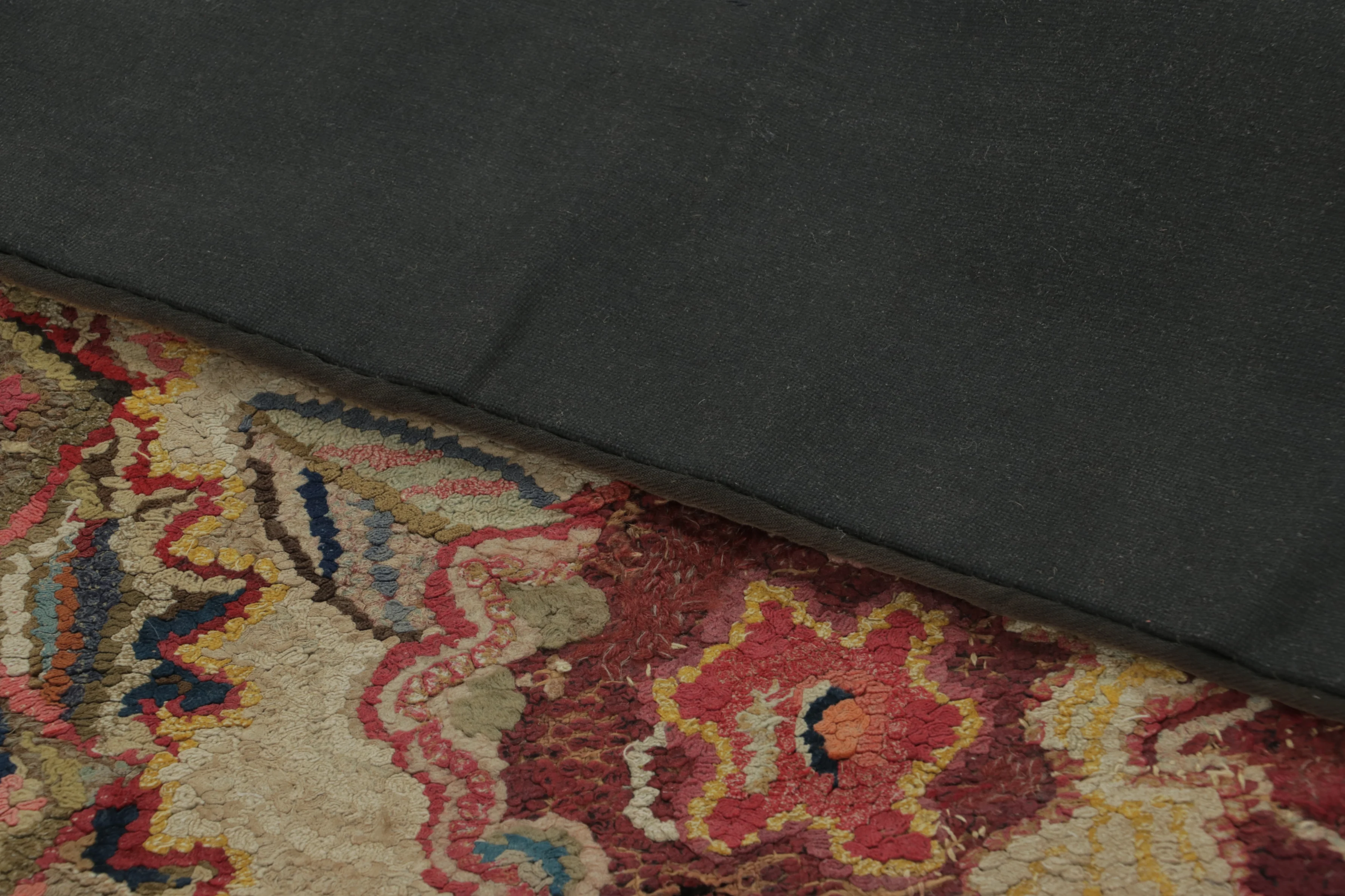 Antique Hooked Floral Runner