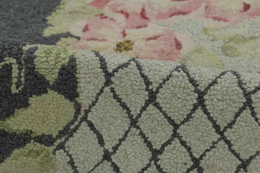 Antique Hooked Floral Rug