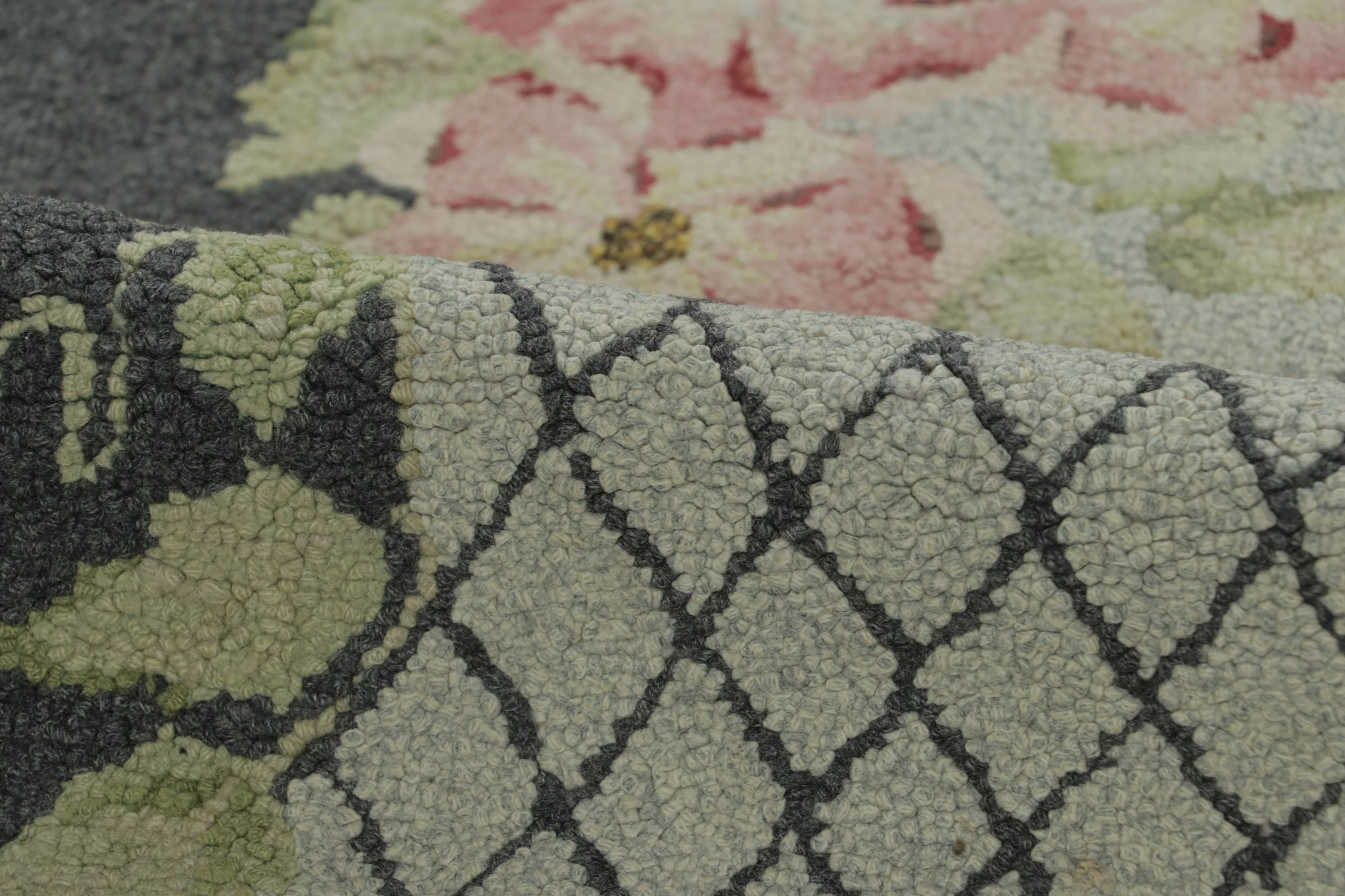 Antique Hooked Floral Rug