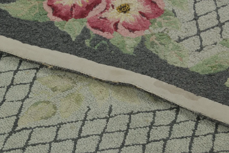 Antique Hooked Floral Rug