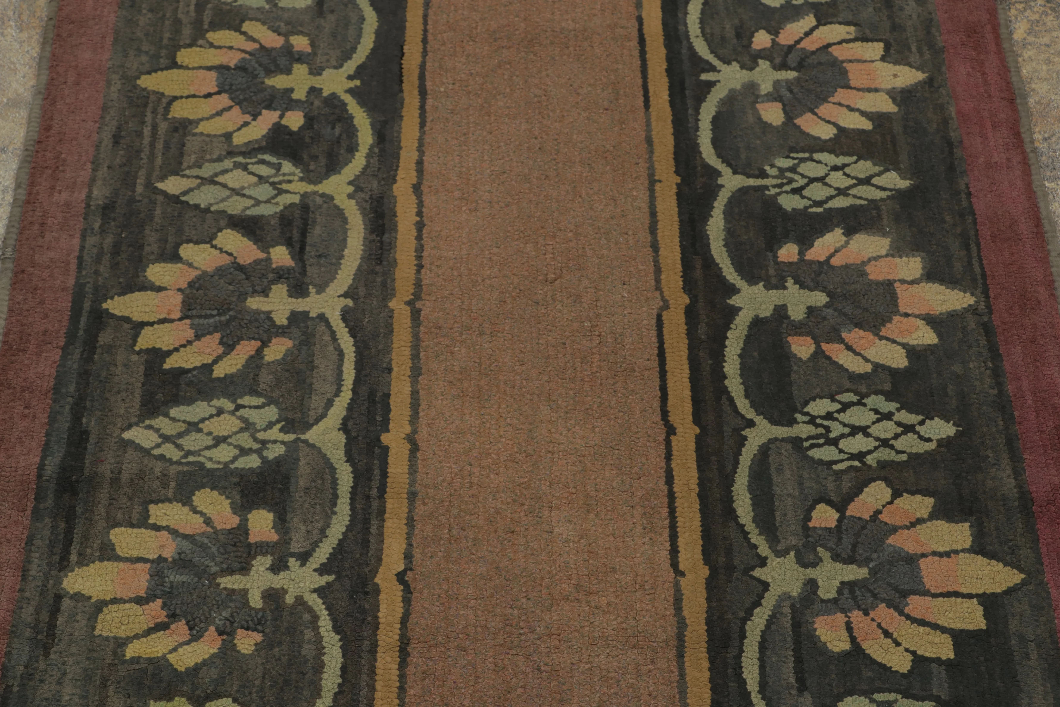 Antique Hooked Floral Rug