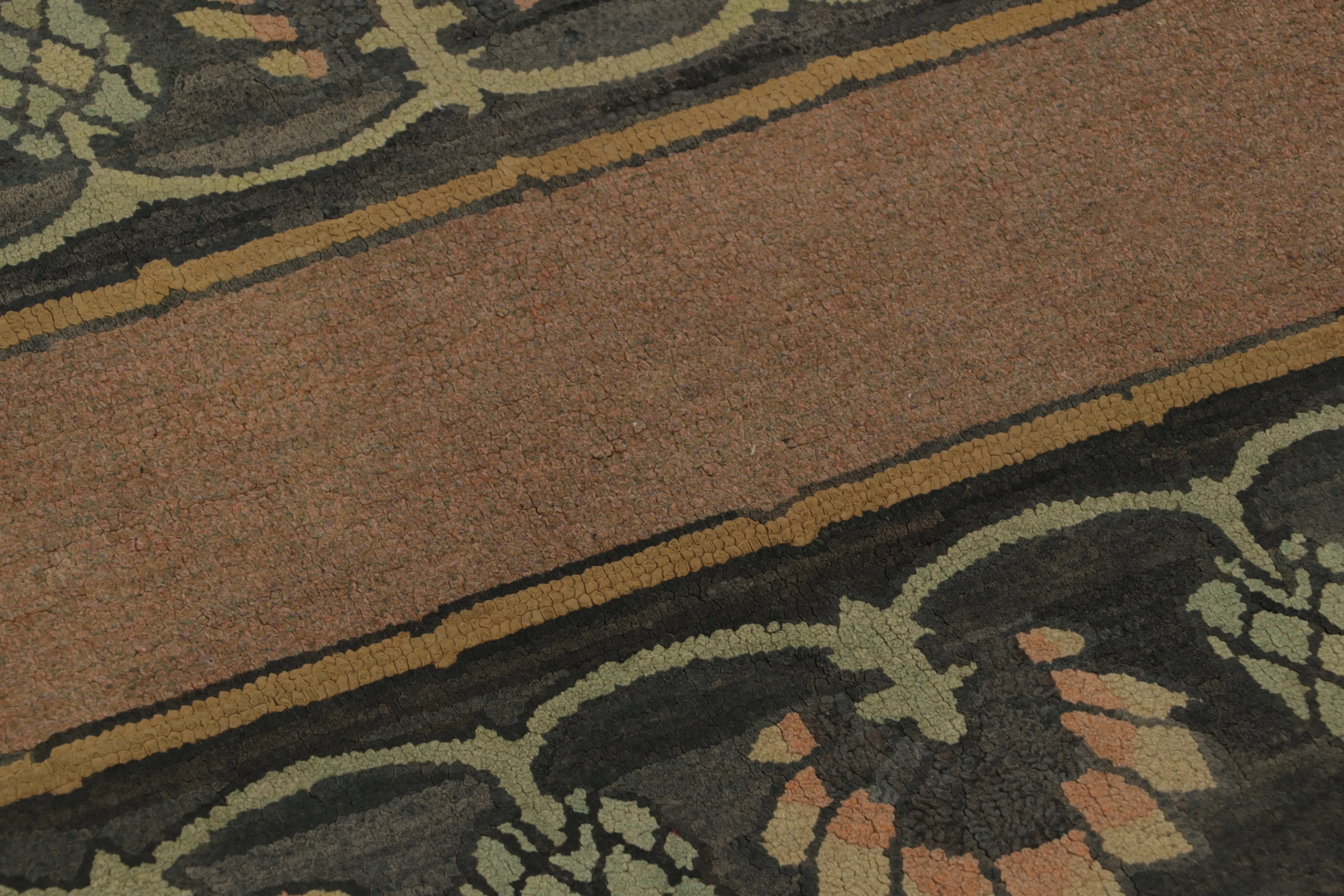 Antique Hooked Floral Rug