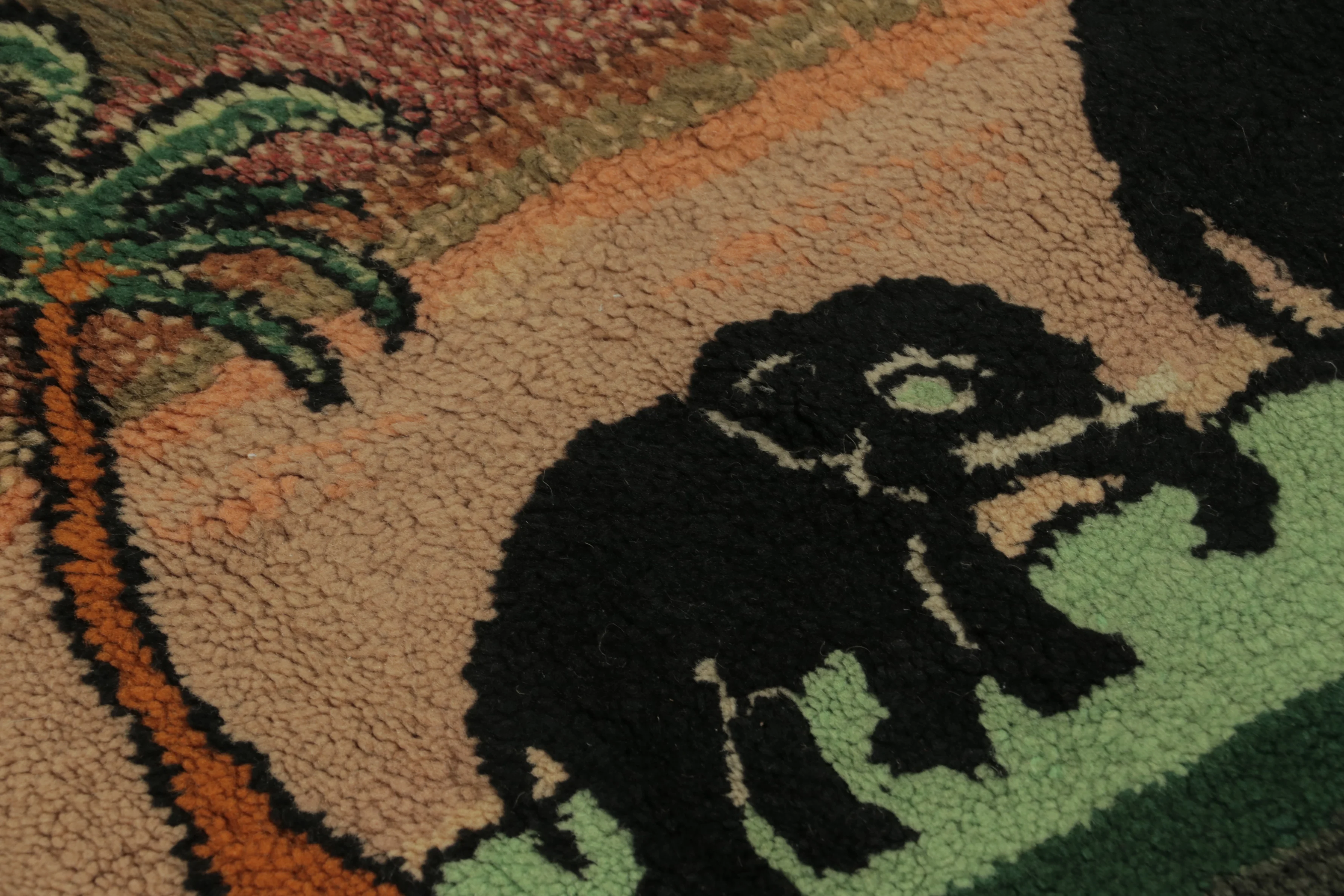 Antique Hooked Pictorial Rug