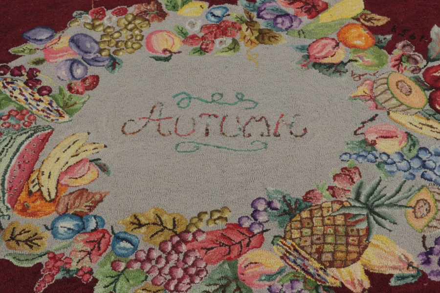 Antique Hooked Floral Rug