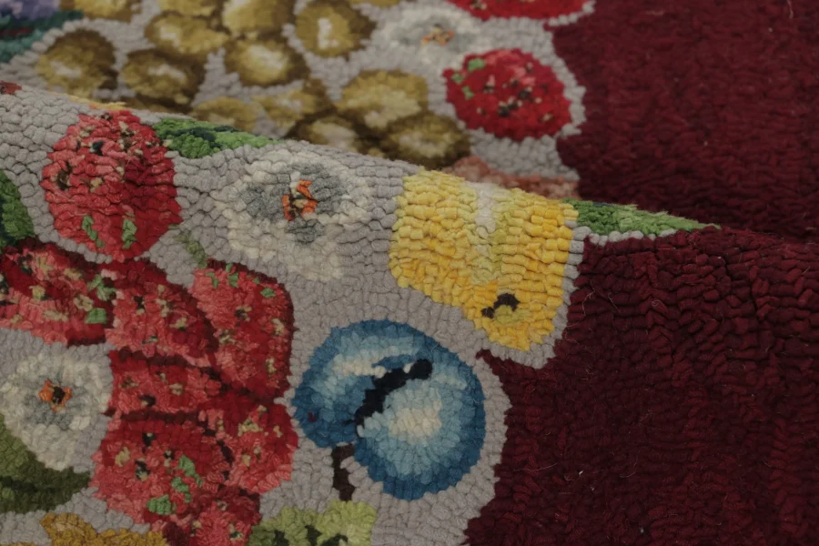 Antique Hooked Floral Rug