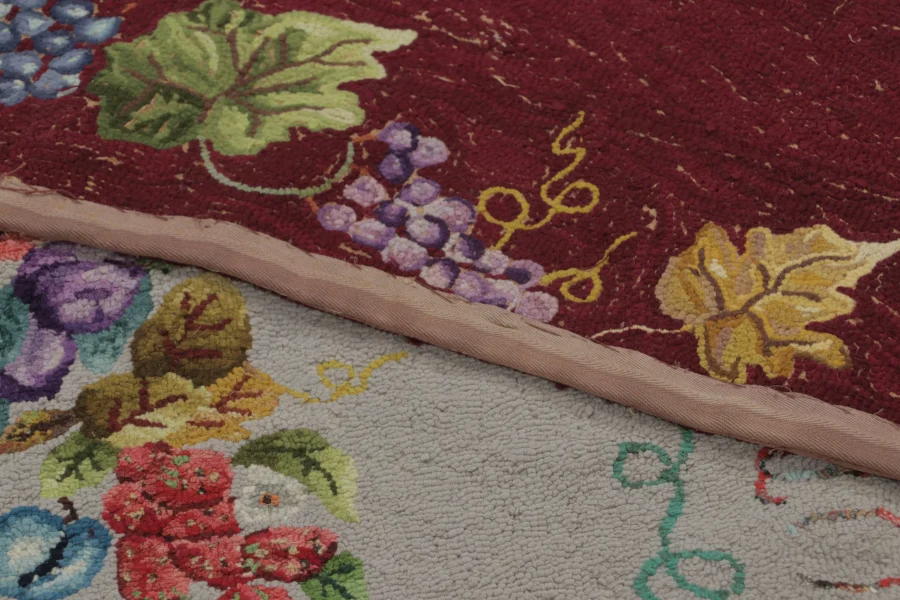 Antique Hooked Floral Rug