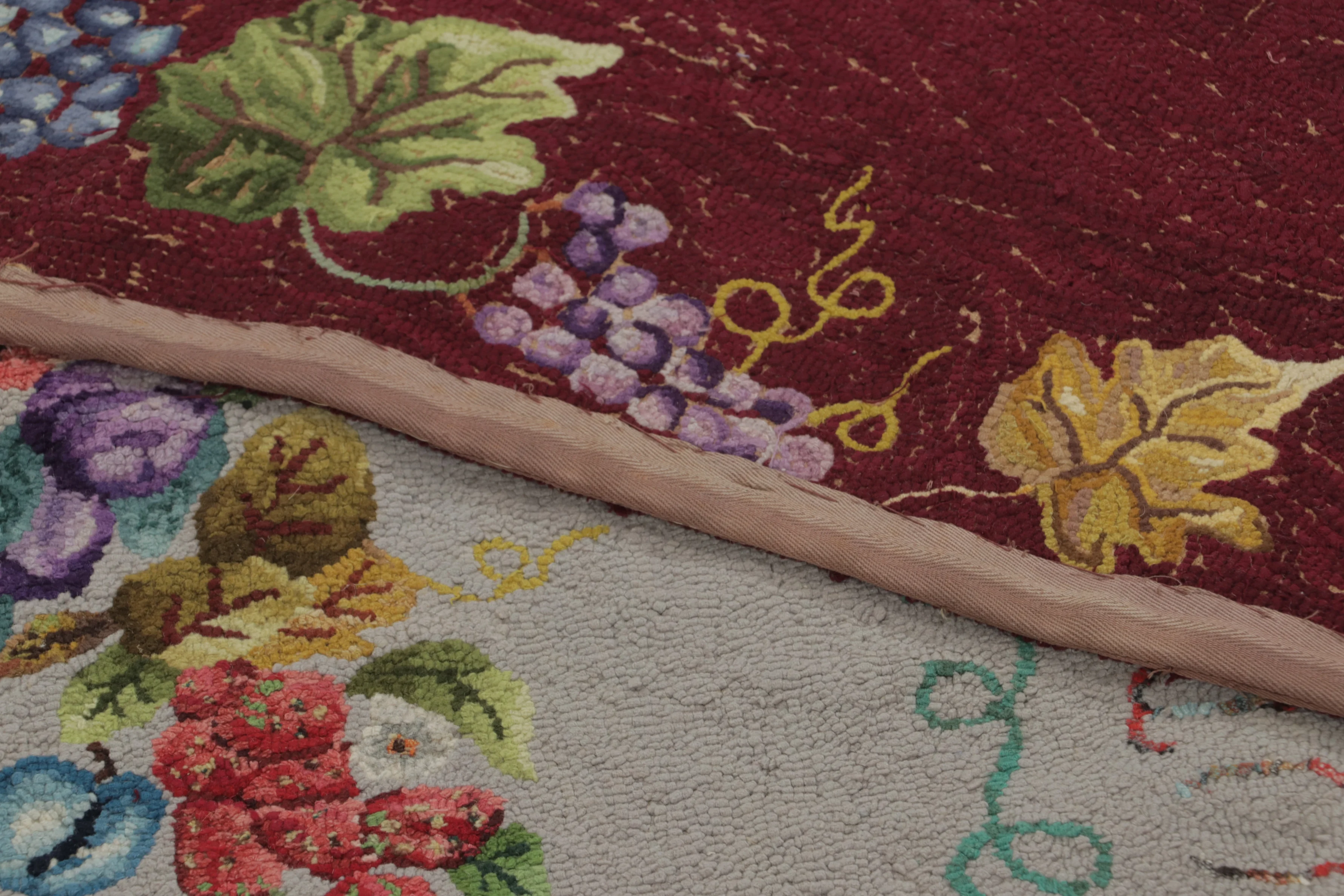 Antique Hooked Floral Rug