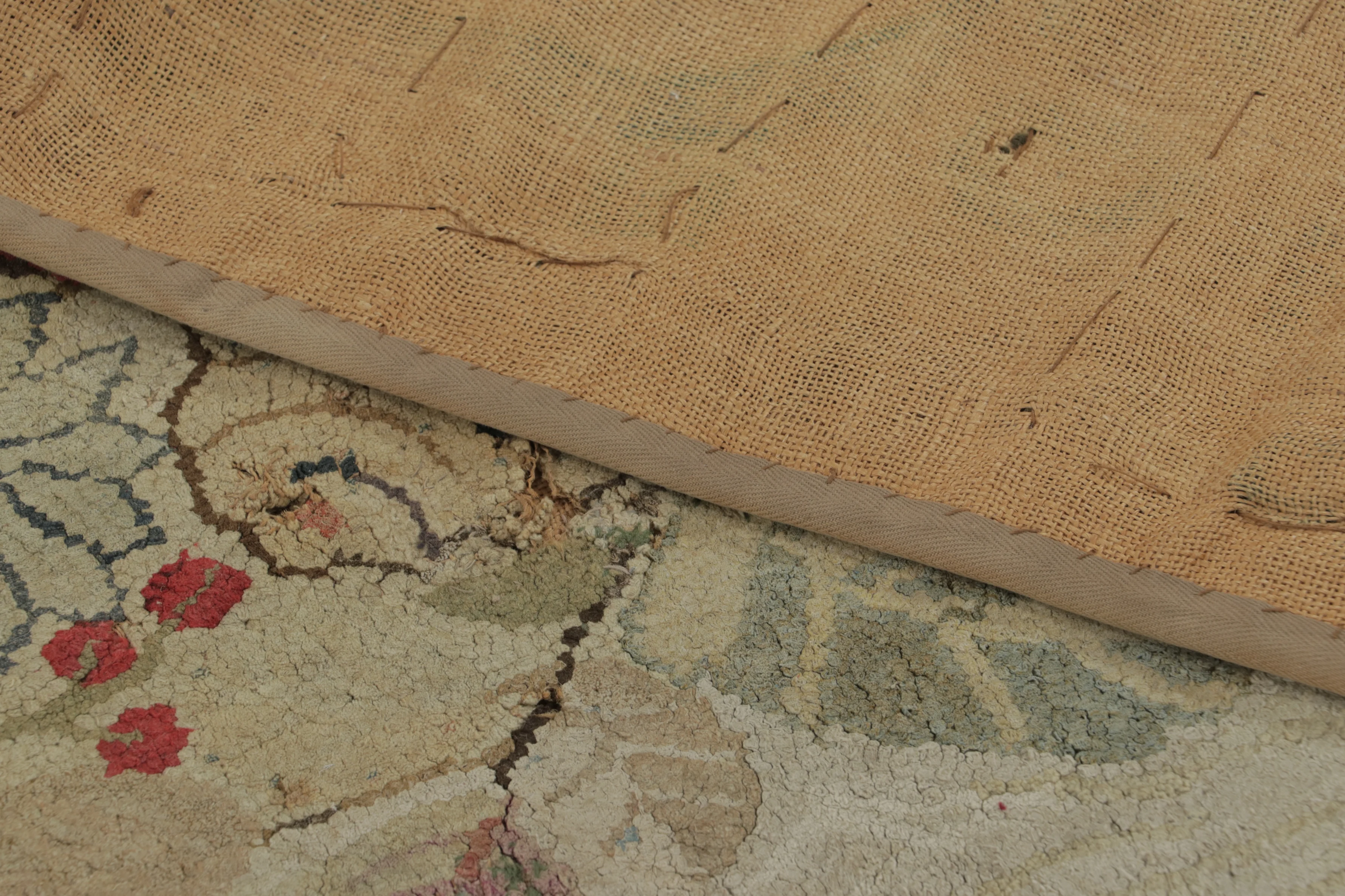 Antique Hooked Floral Rug