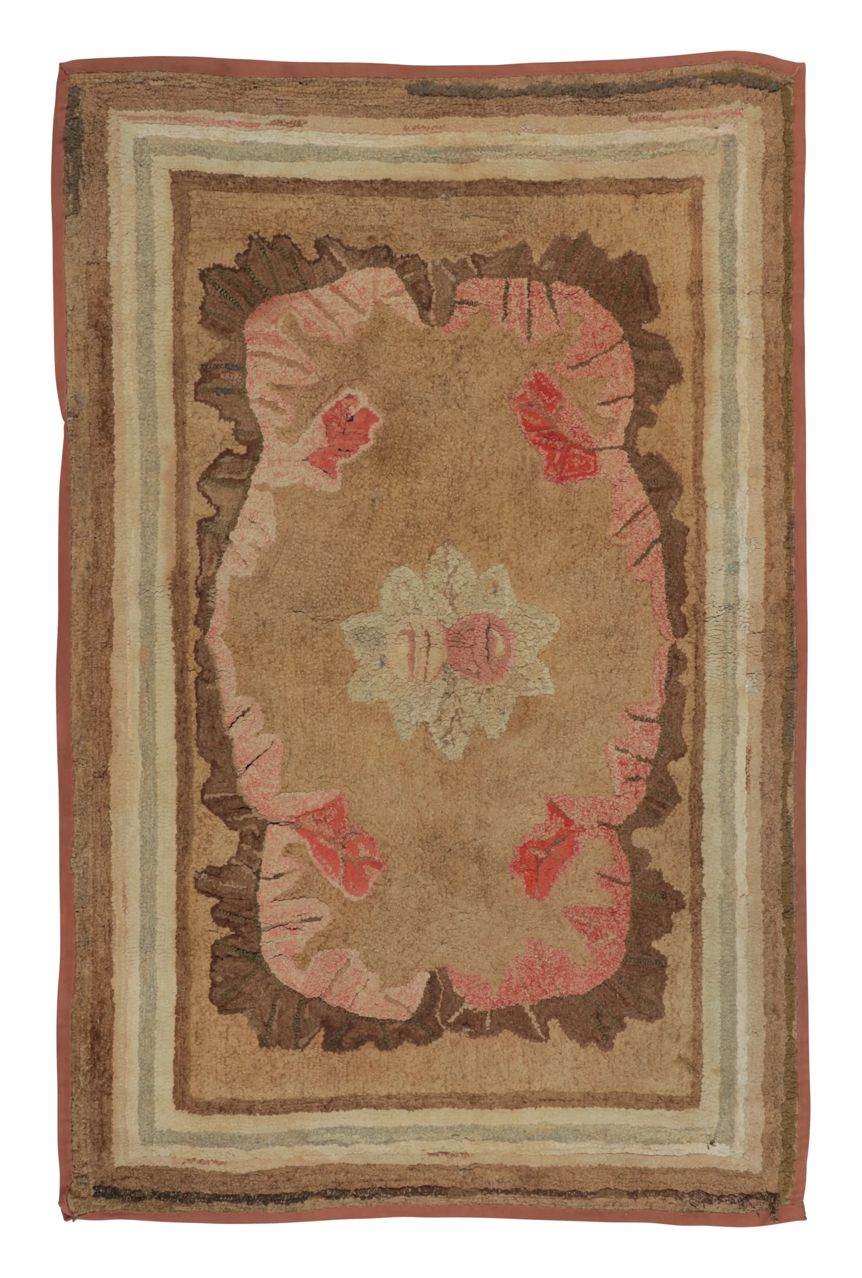 Antique Hooked Floral Rug