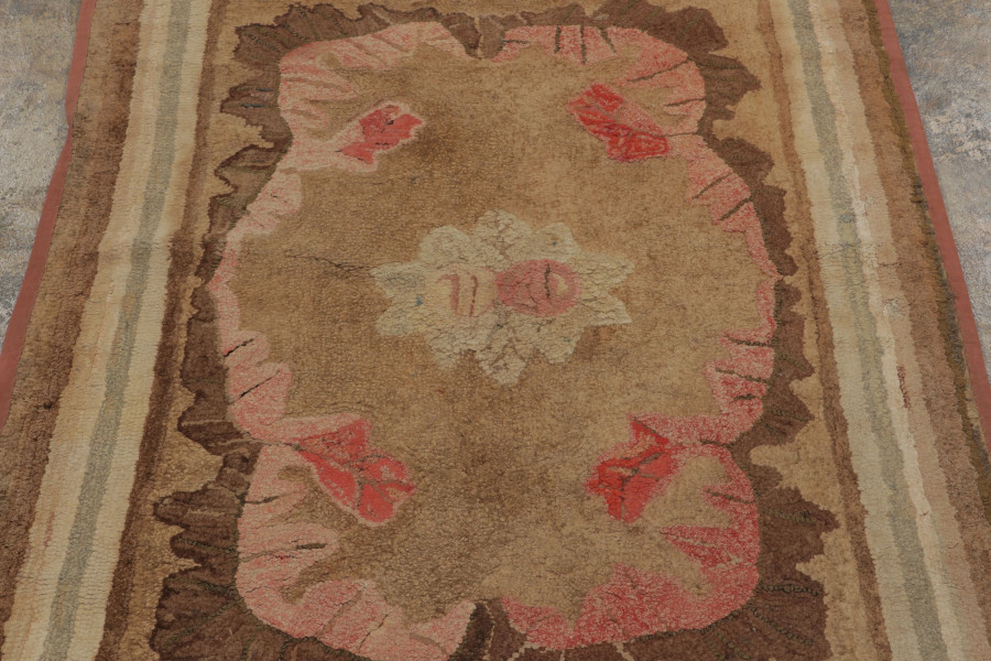 Antique Hooked Floral Rug