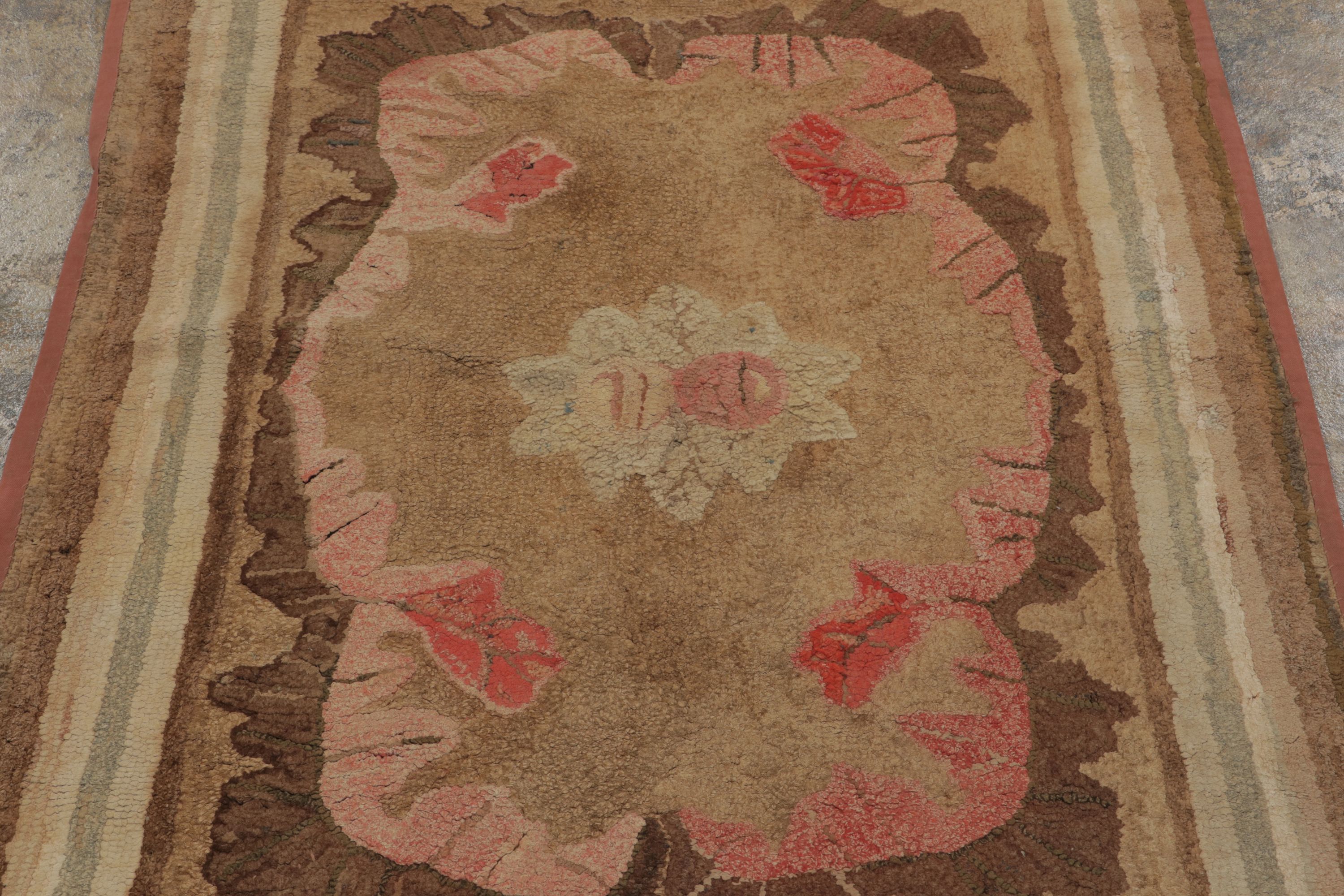 Antique Hooked Floral Rug