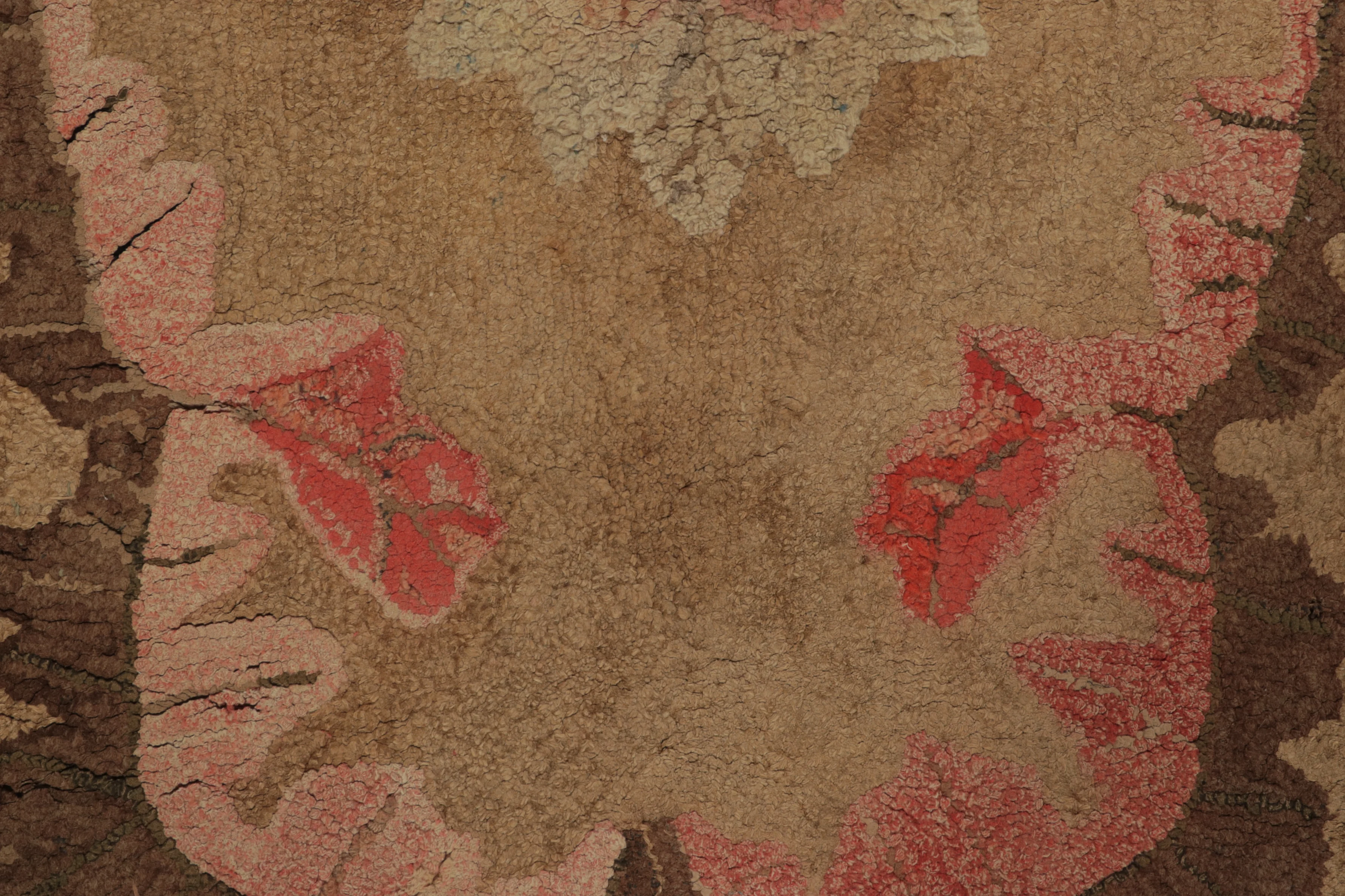 Antique Hooked Floral Rug