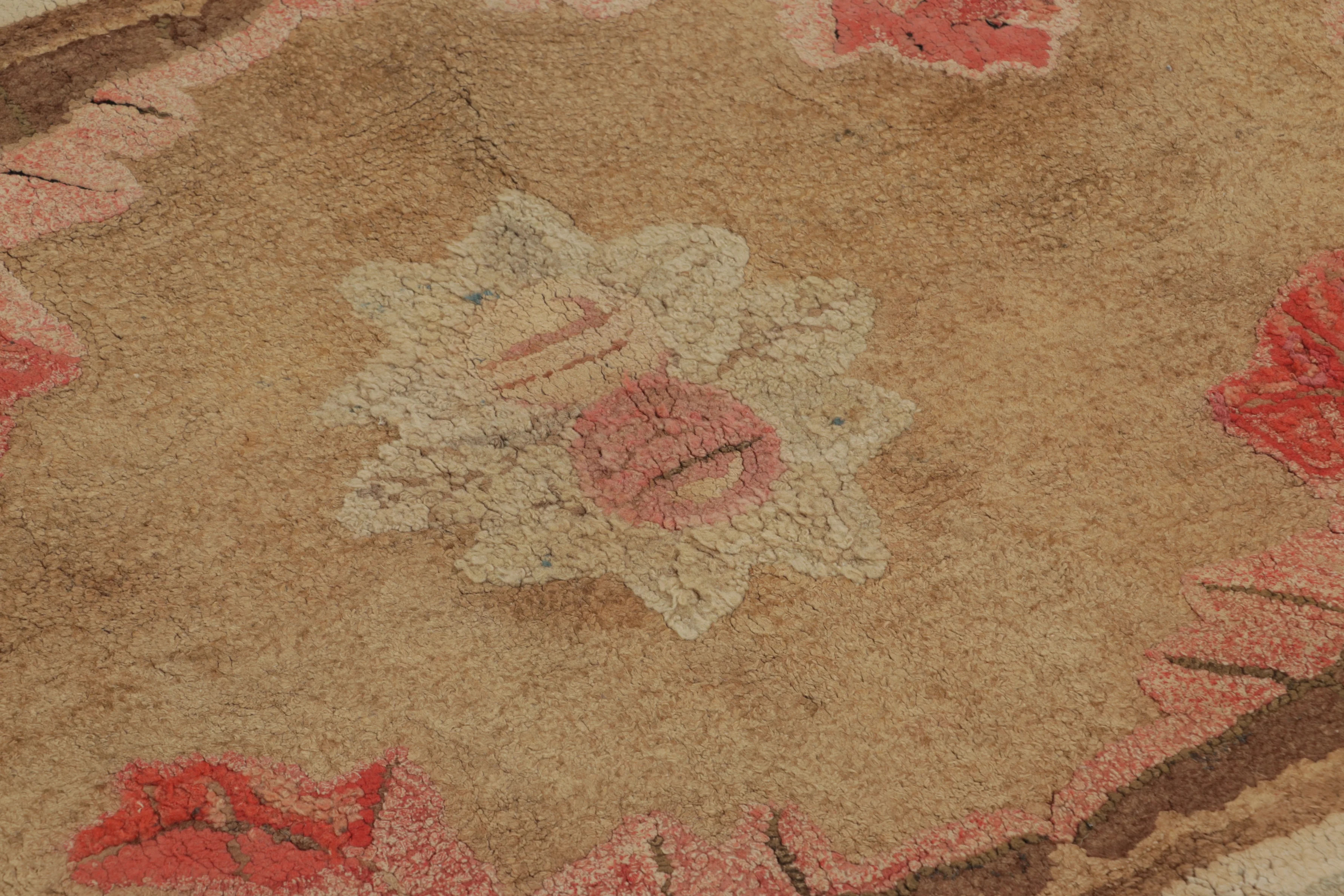 Antique Hooked Floral Rug