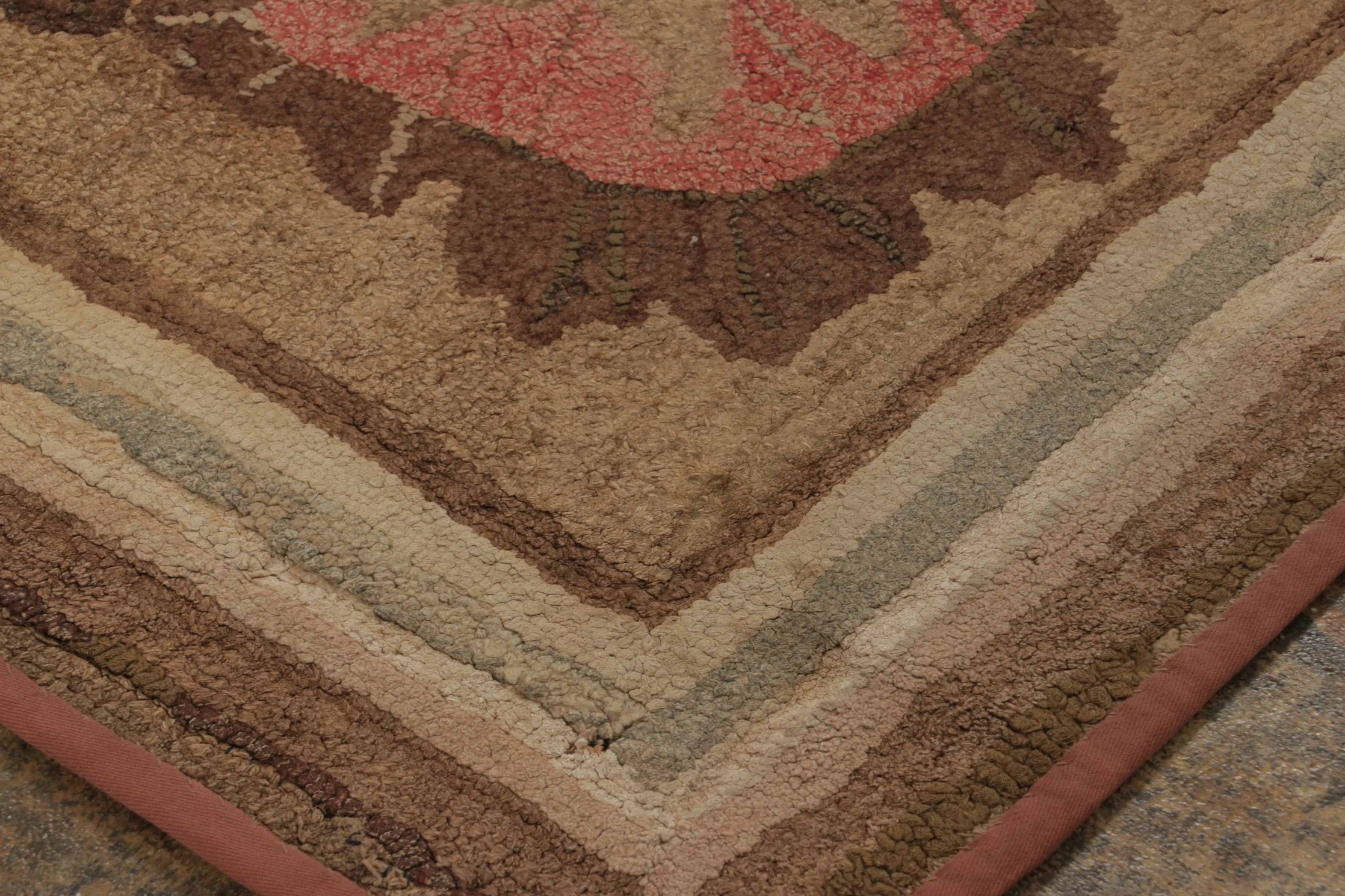 Antique Hooked Floral Rug