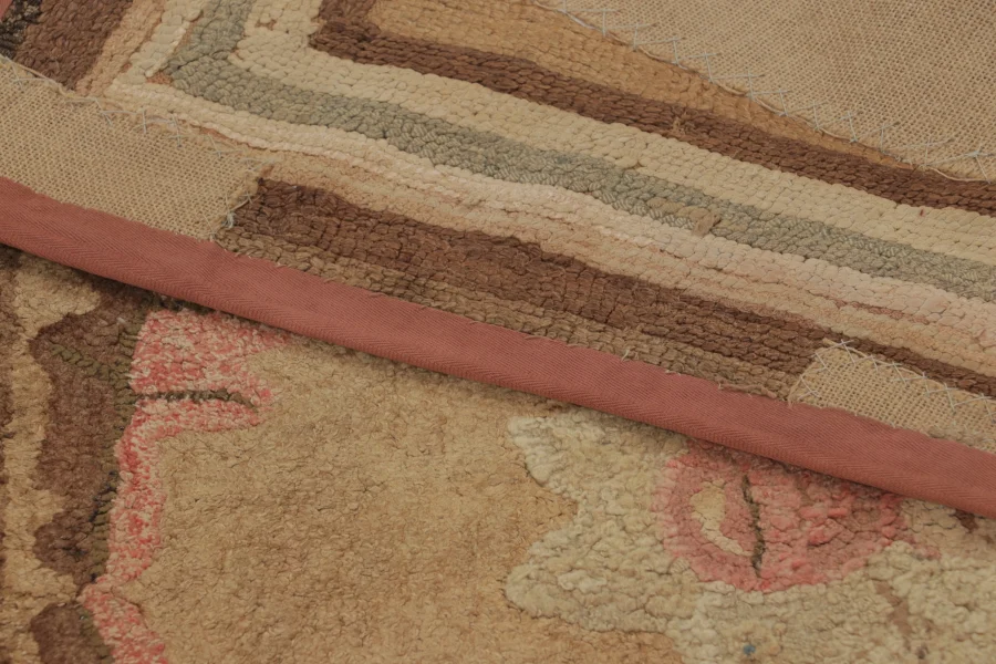 Antique Hooked Floral Rug