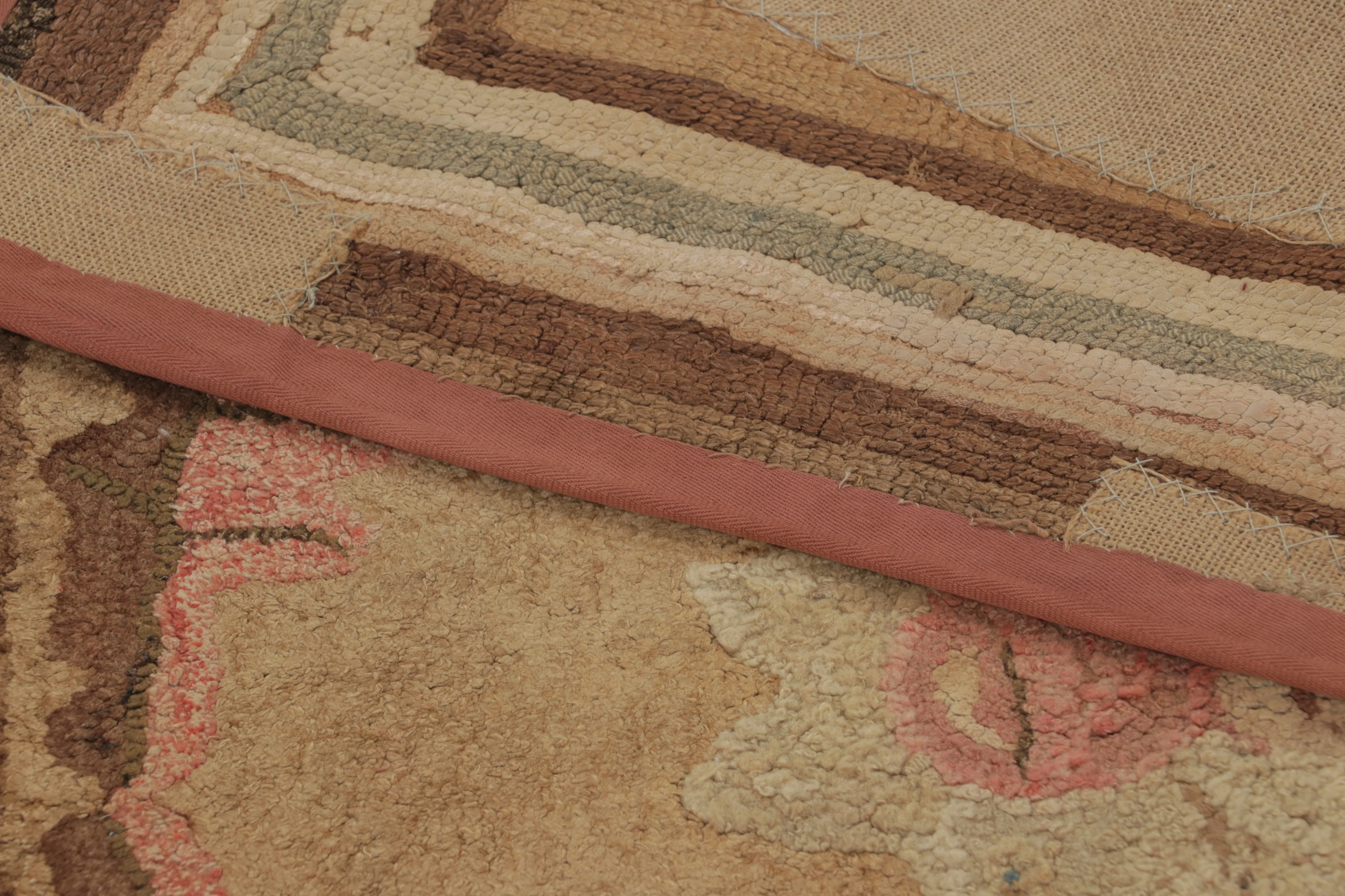 Antique Hooked Floral Rug