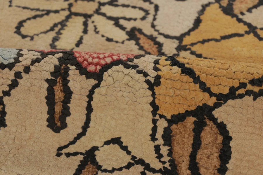 Antique Hooked Floral Rug