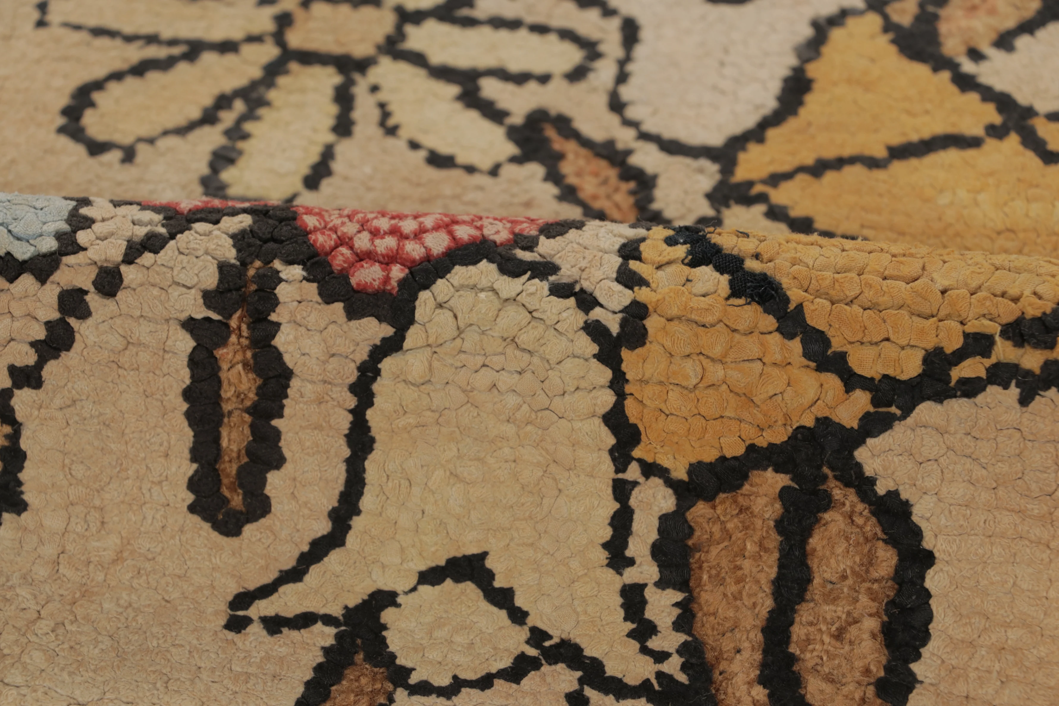 Antique Hooked Floral Rug