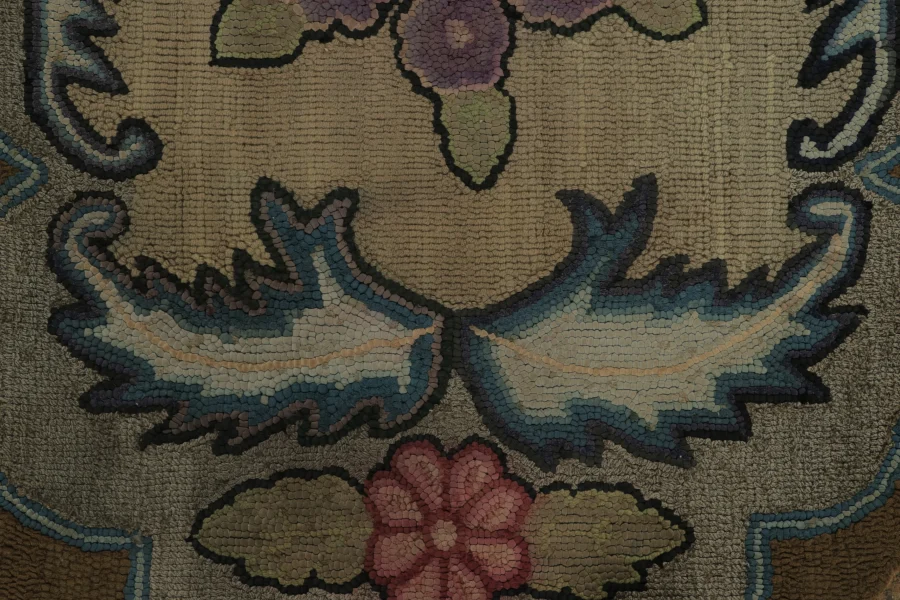 Antique Hooked Floral Rug