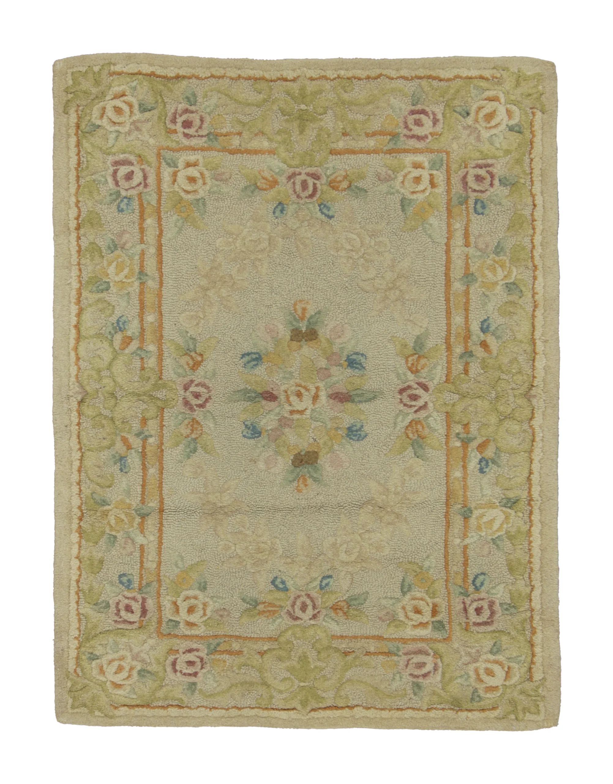 Antique Hooked Floral Rug