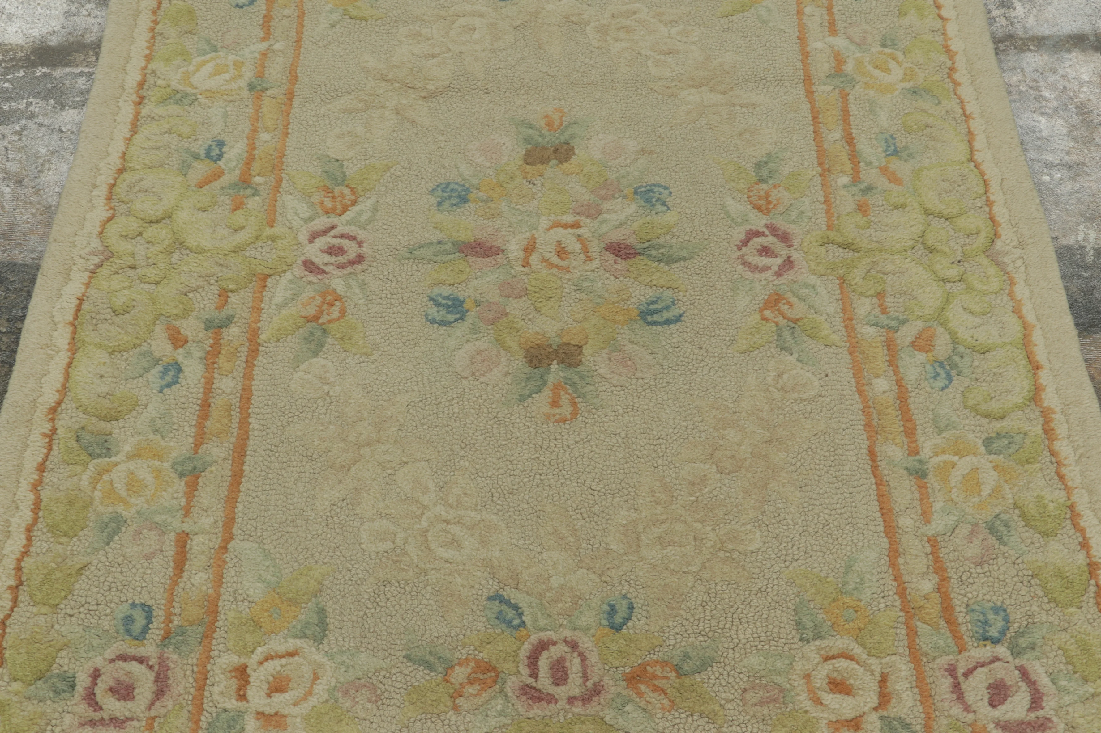 Antique Hooked Floral Rug
