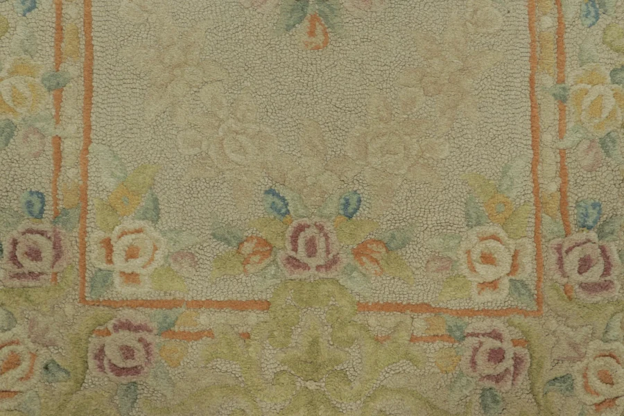 Antique Hooked Floral Rug