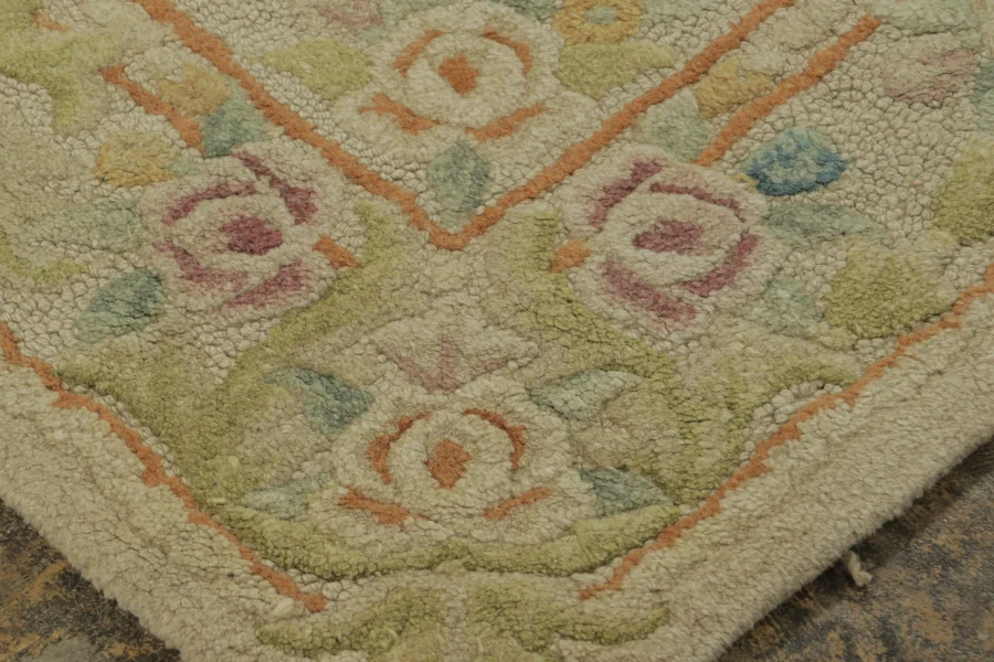 Antique Hooked Floral Rug