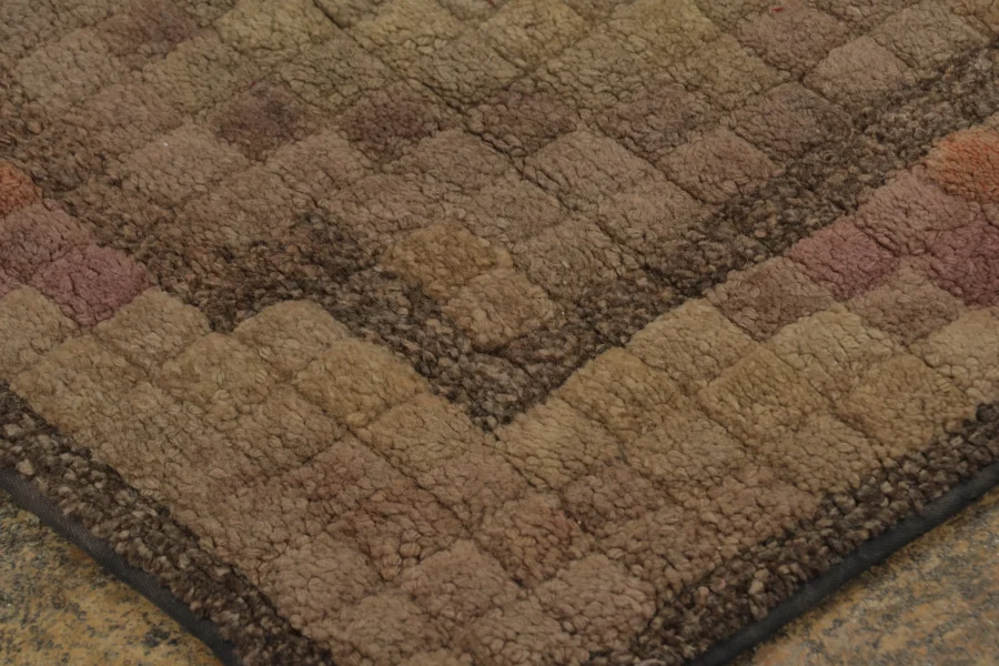 Antique Hooked Geometric Rug