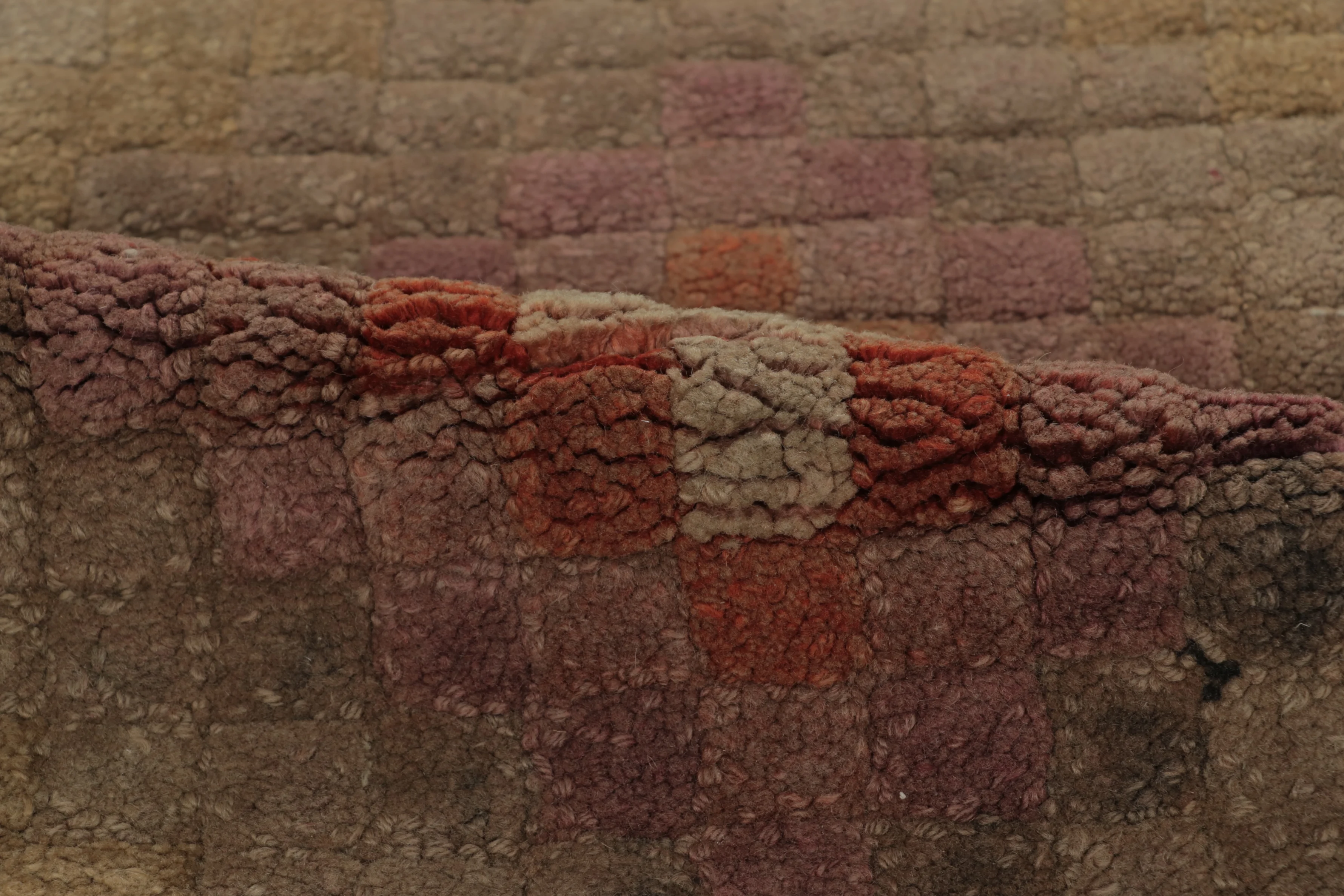 Antique Hooked Geometric Rug