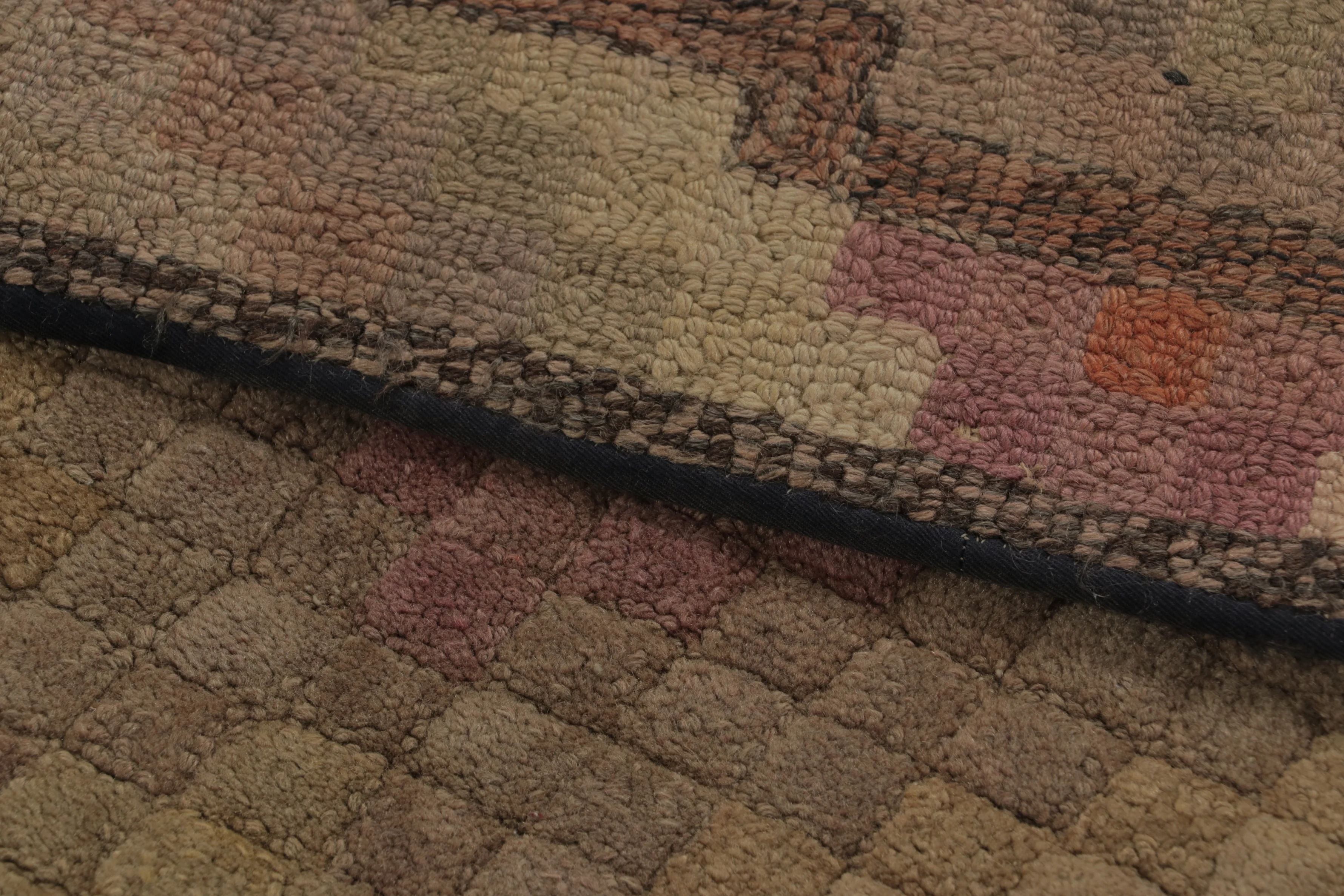 Antique Hooked Geometric Rug